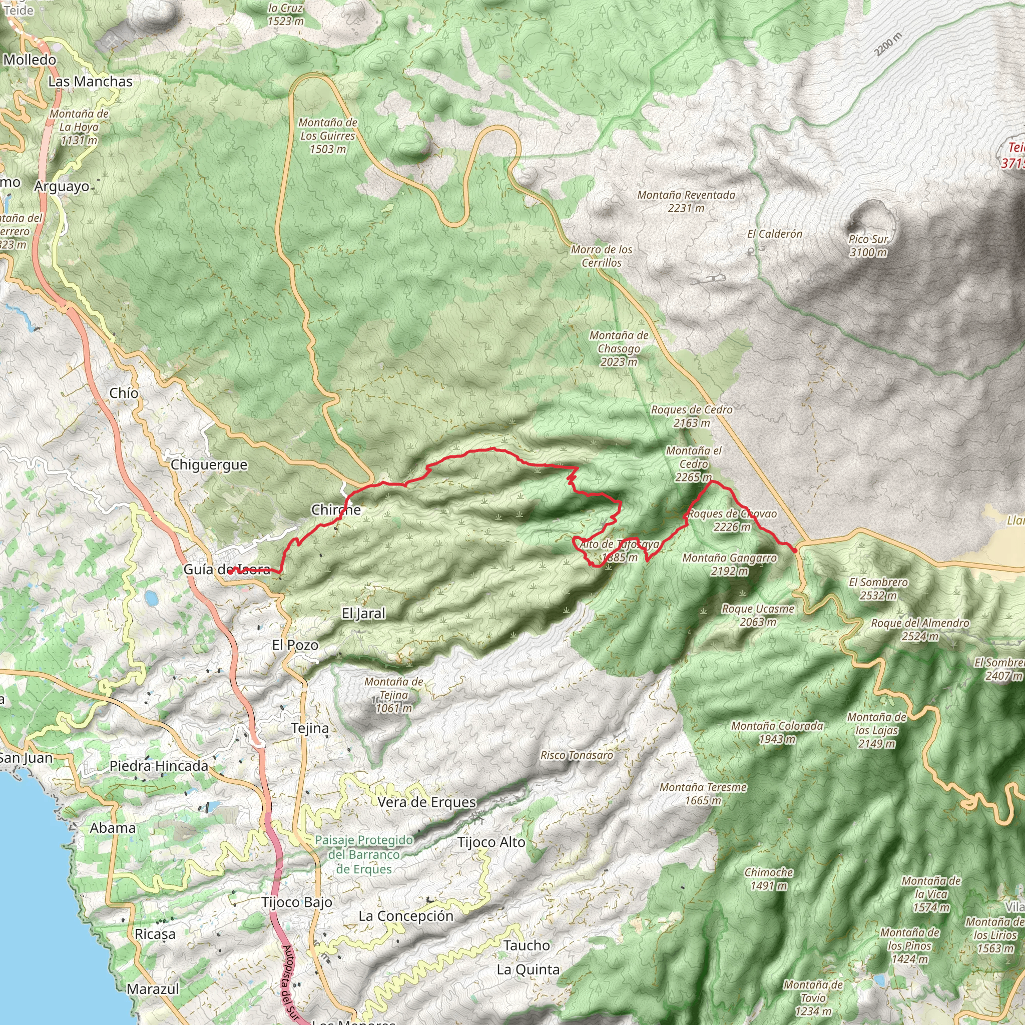 Guía de Isora - Tágara - Boca Tauce PR TF 70 mobile static map