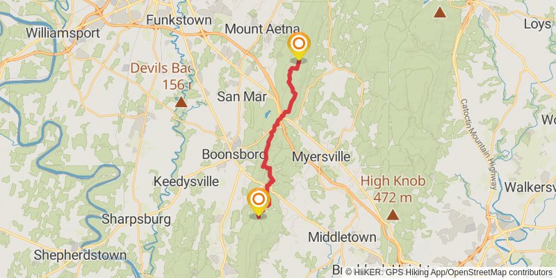 Appalachian Trail Section Hike - Caledonia State Park To Harpers Ferry stage 4 Map