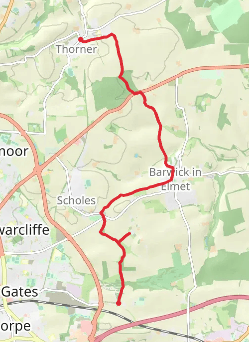 Hike on Leeds Country Way Day 3 mobile static map