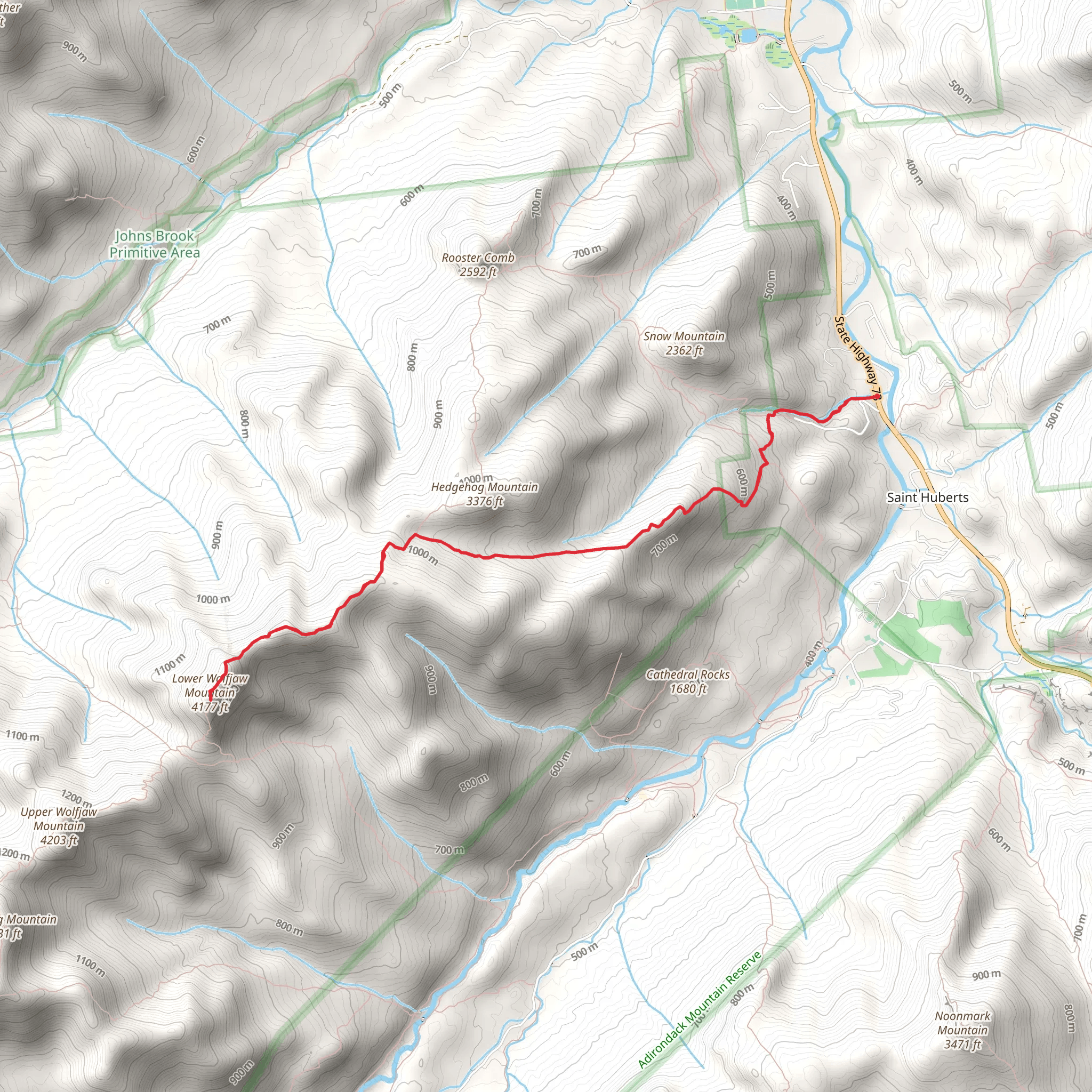 Wolf Jaw Mountain via Deer Brook Trail mobile static map