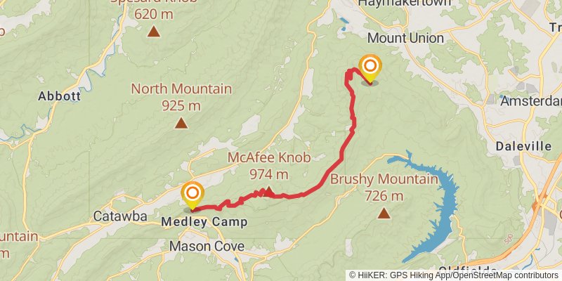 Appalachian Trail stage 74 Map