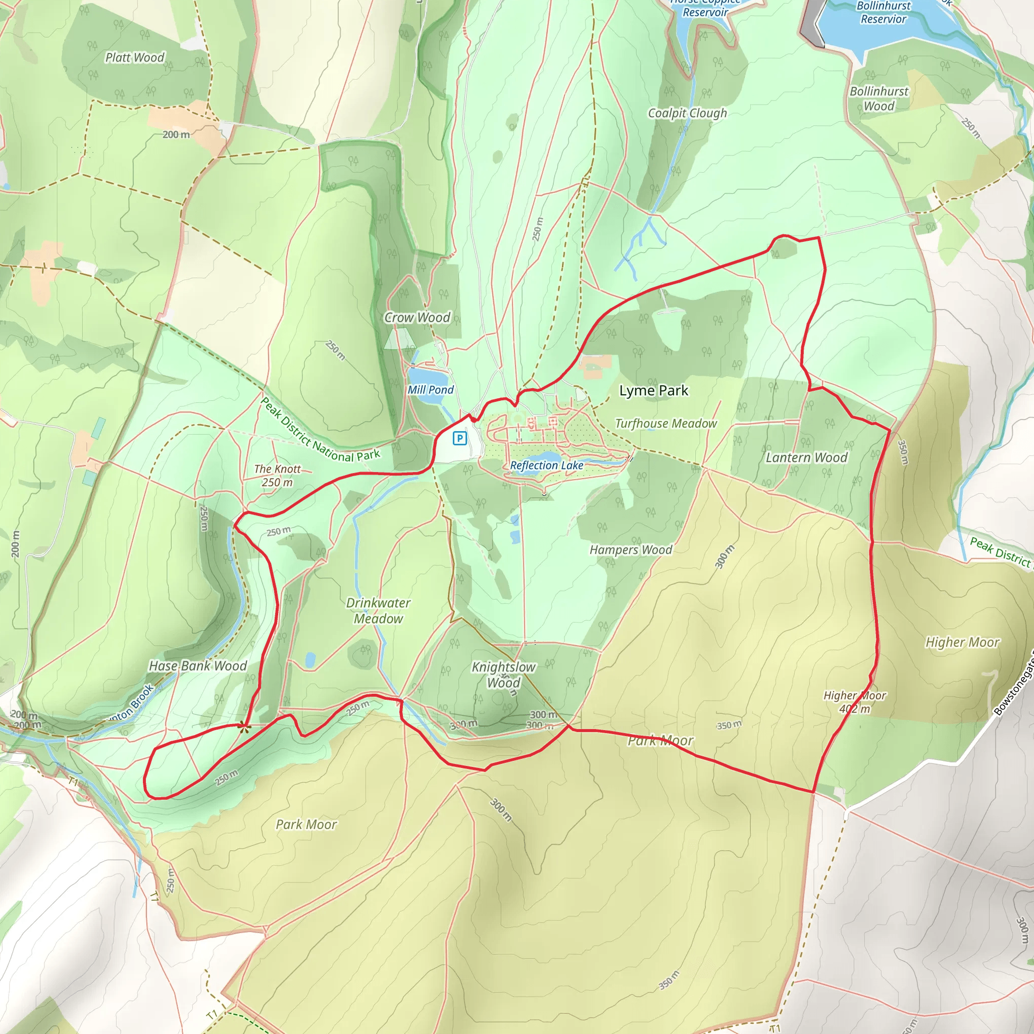 Lyme Park Loop via Lyme Hall mobile static map