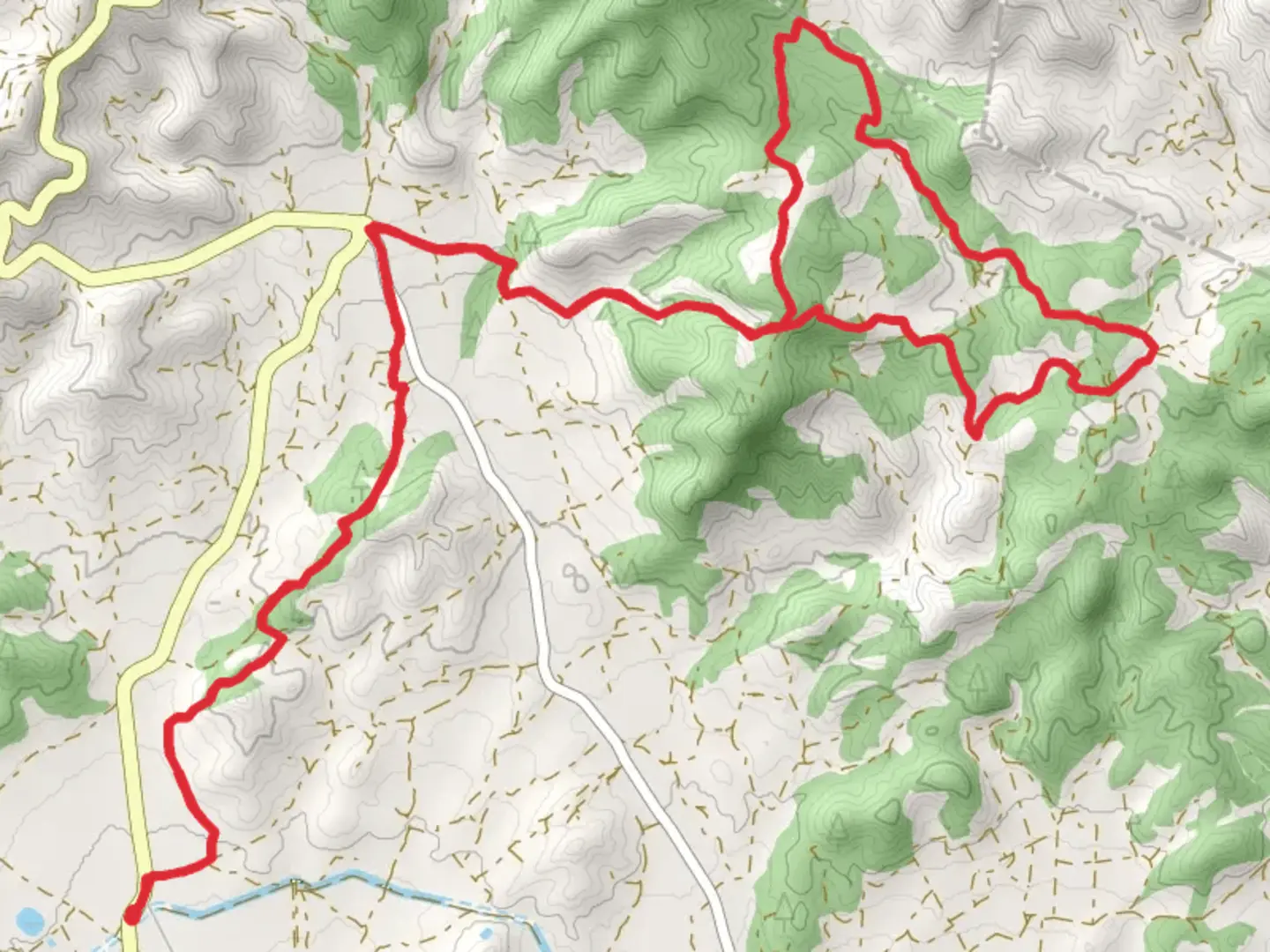 An image depicting the trail Cavall de l'Olivera route PR CV 258 and its surrounding area.