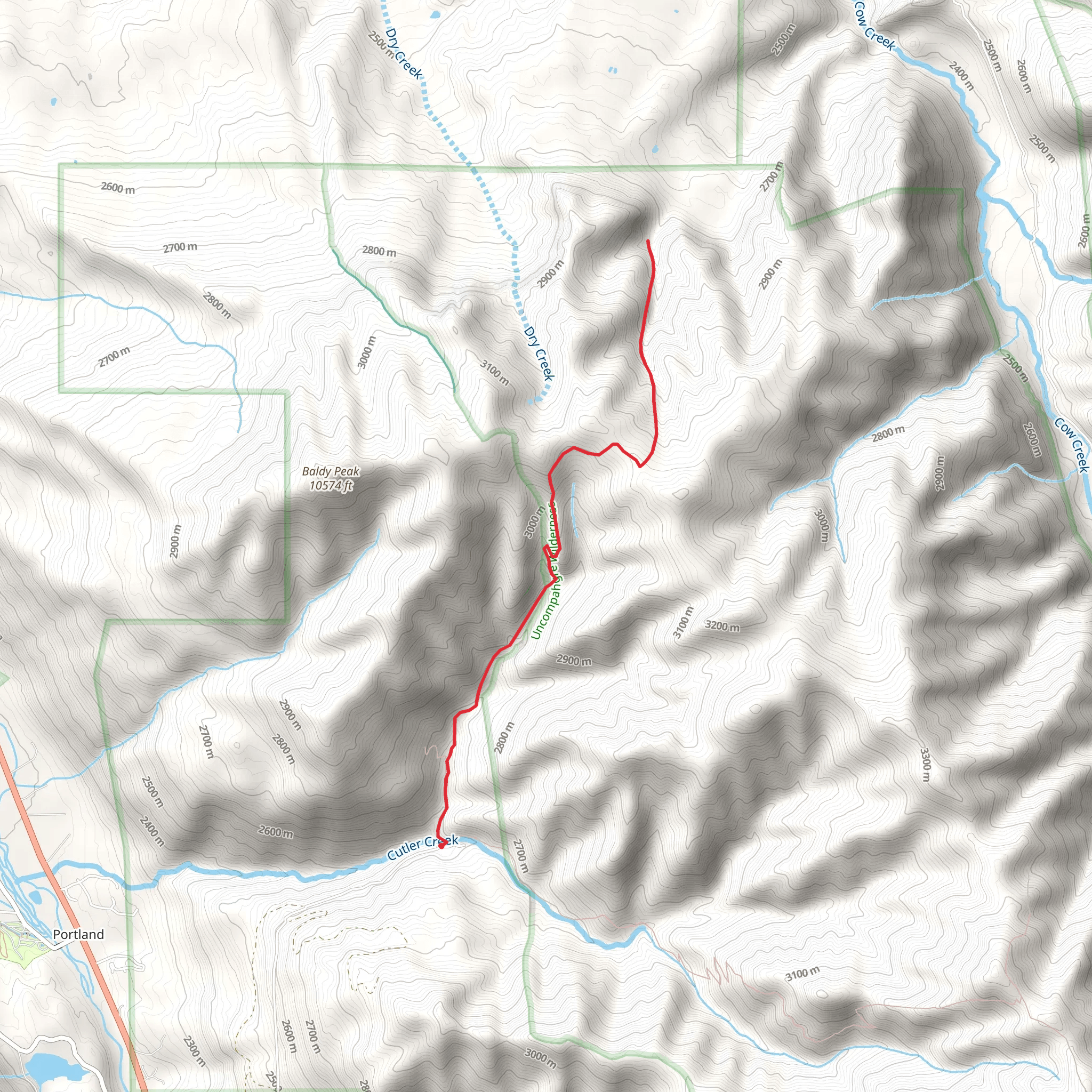 Cobbs Gulch Trail mobile static map