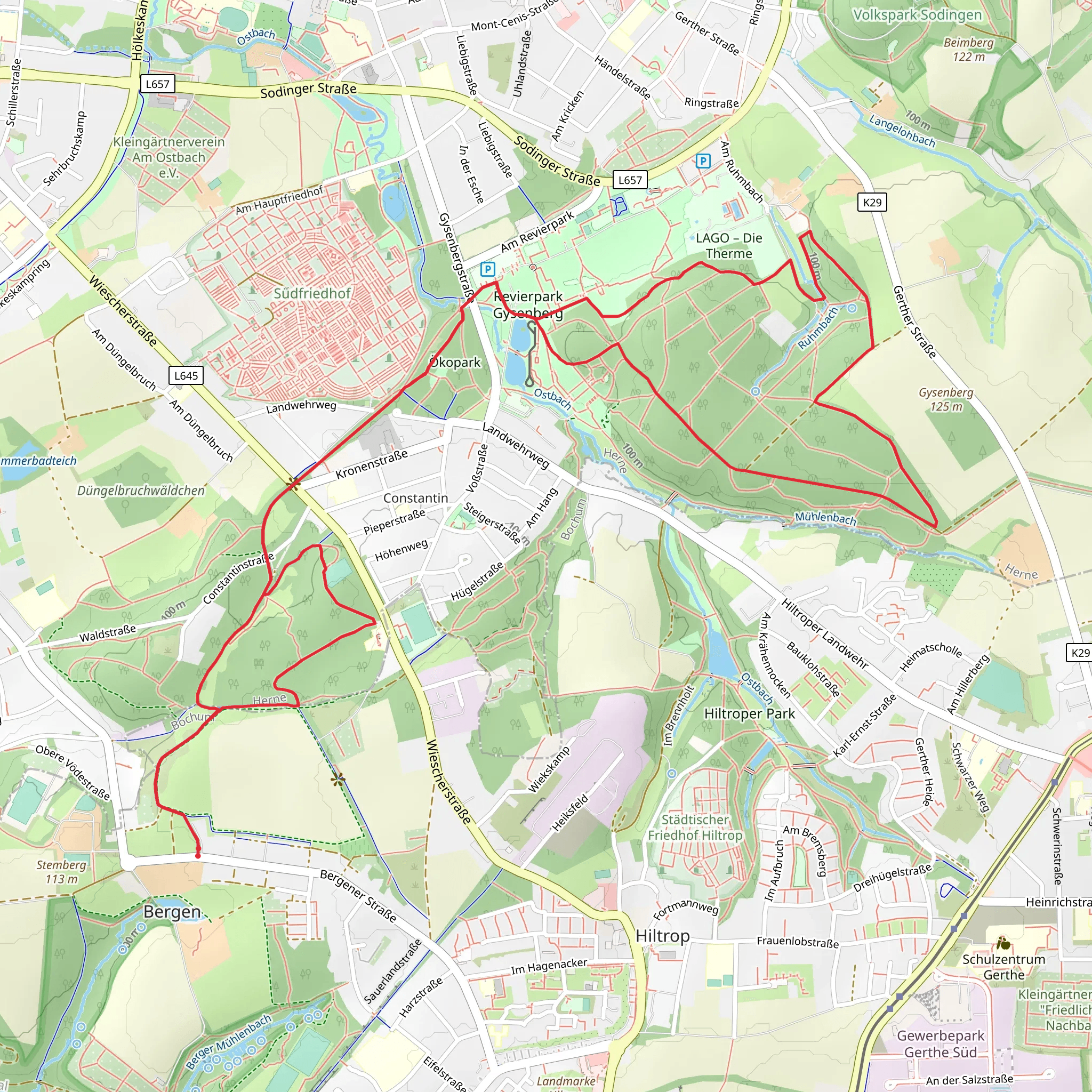 Ostbach via Gysenberg Rundweg mobile static map