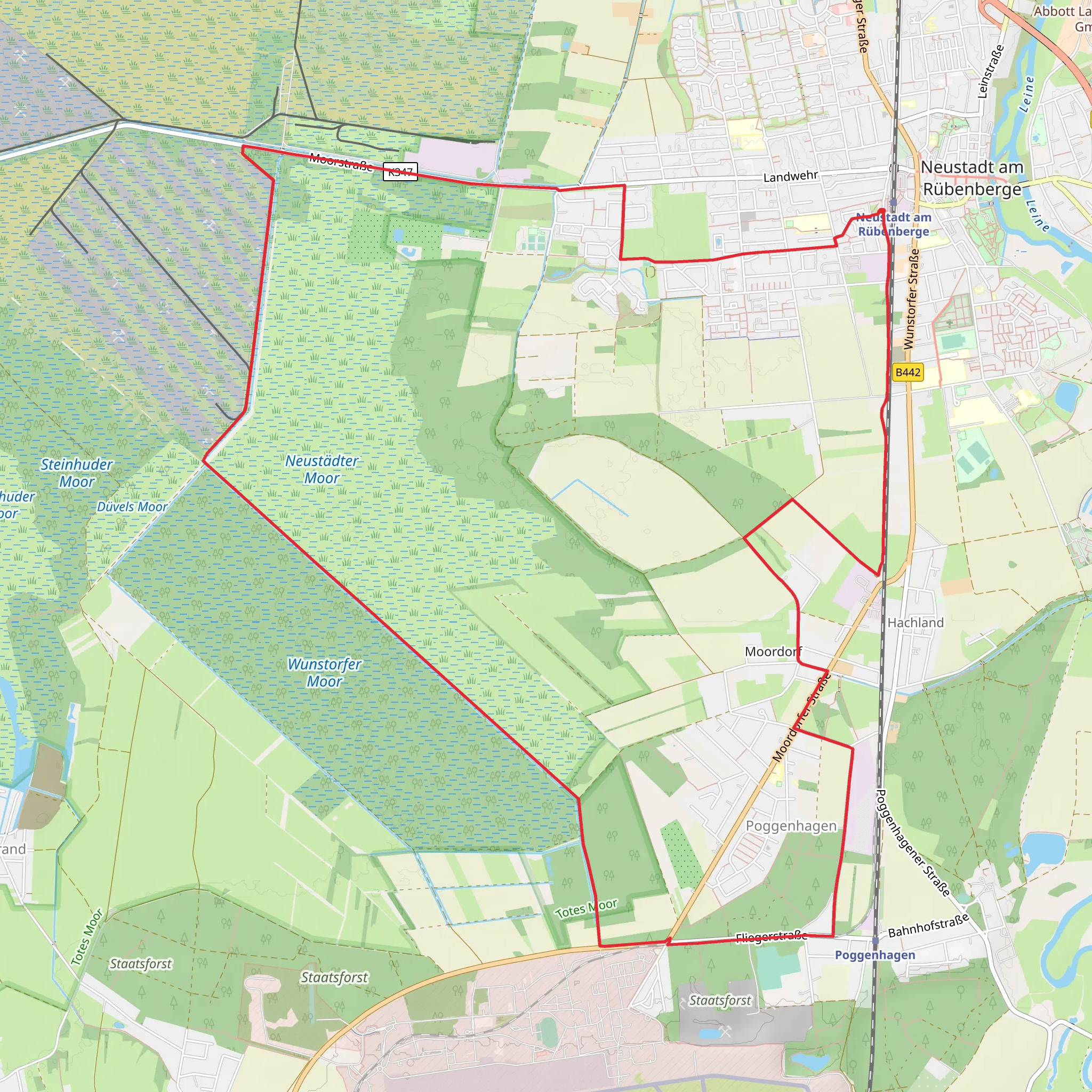 Moordorf Loop via Totes Moor mobile static map