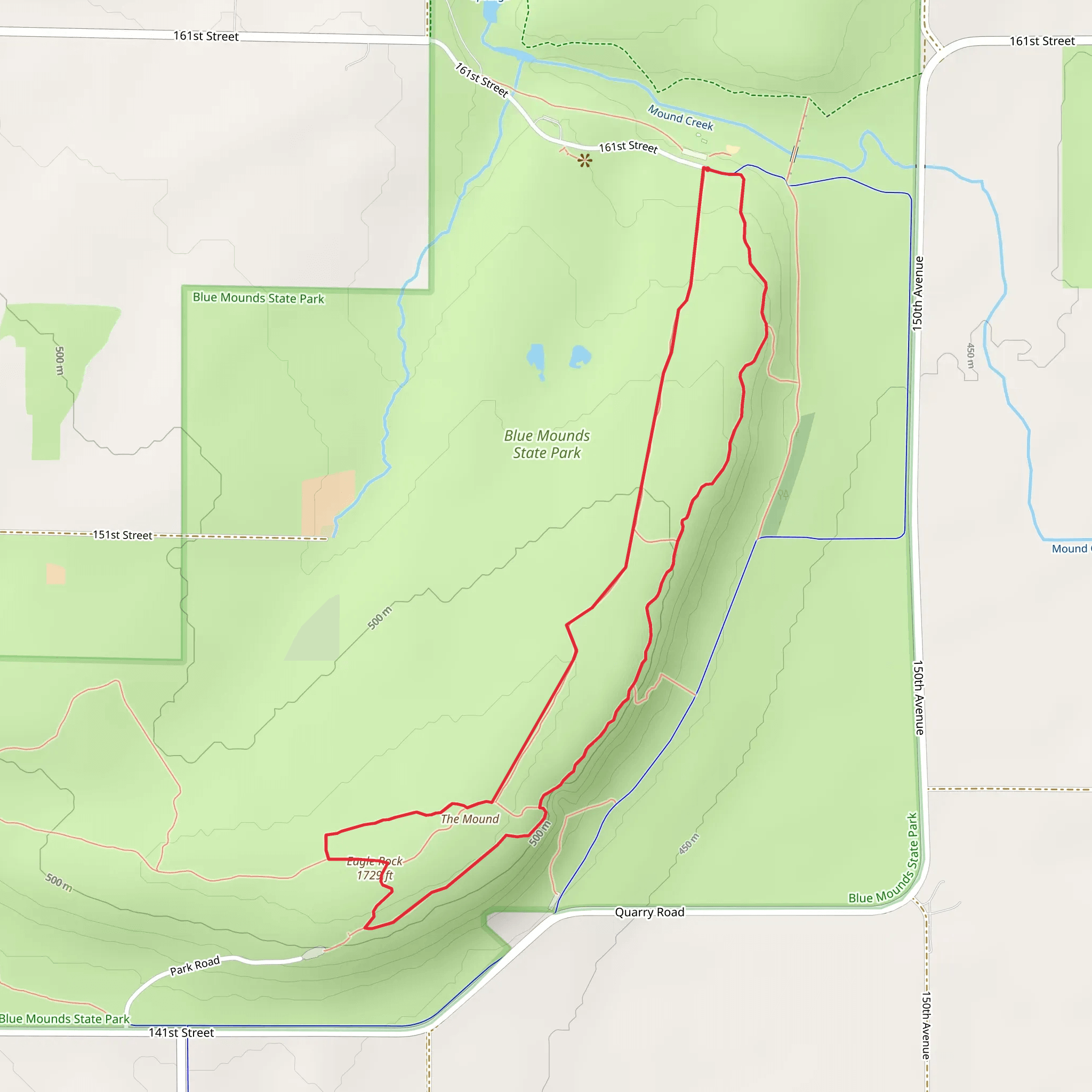 Mound and Lower cliffline Loop Trail mobile static map