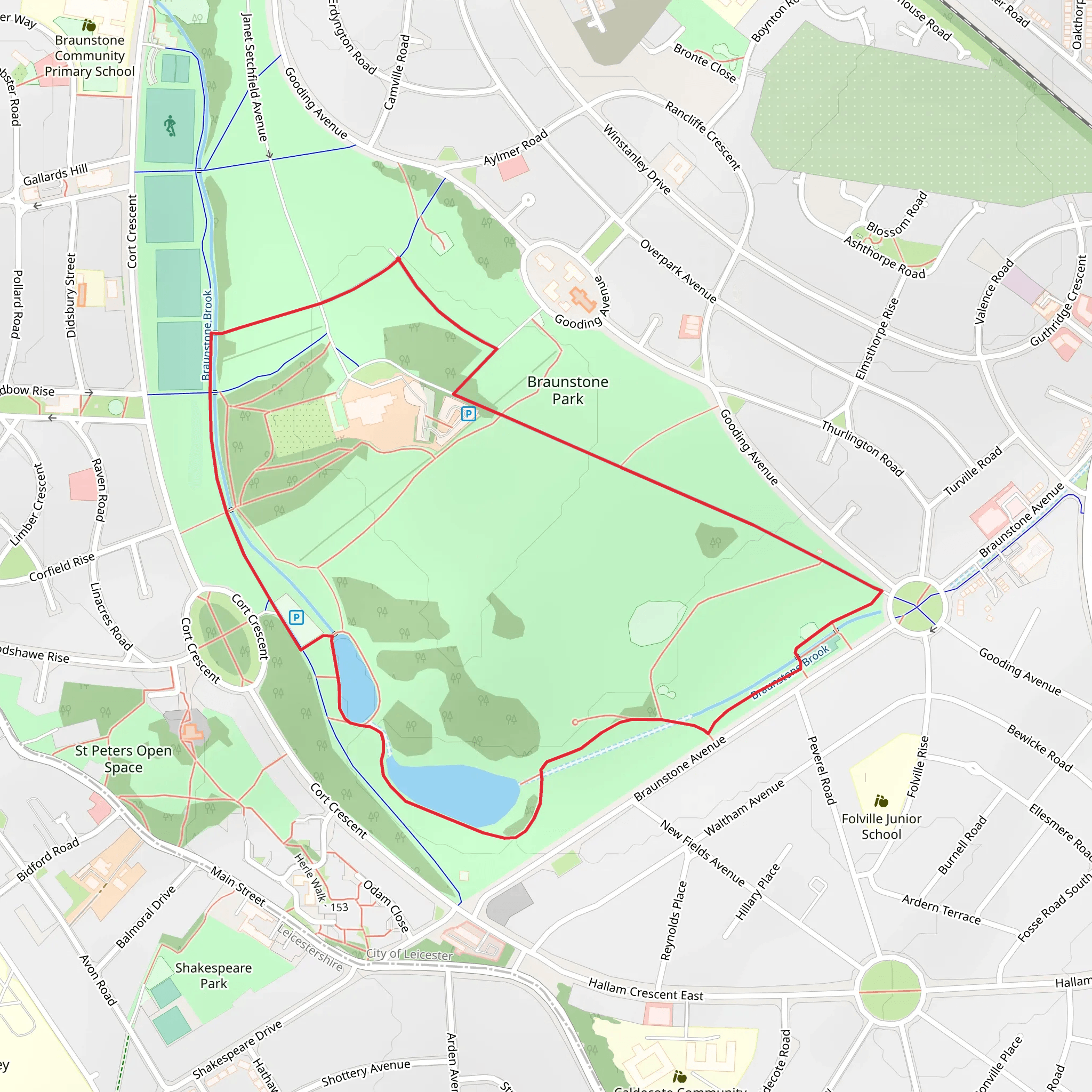 Braunstone Park Loop mobile static map