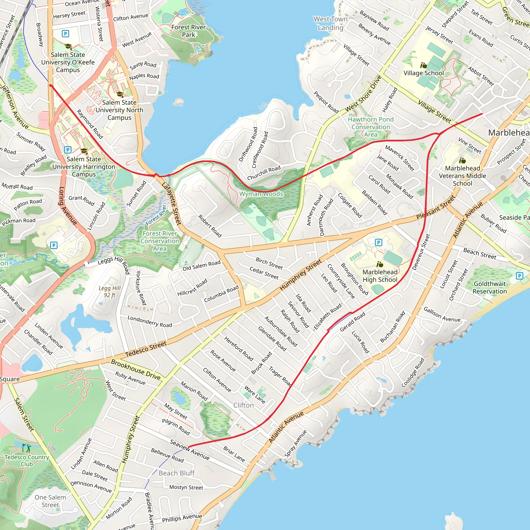 Marblehead Rail Trail mobile static map