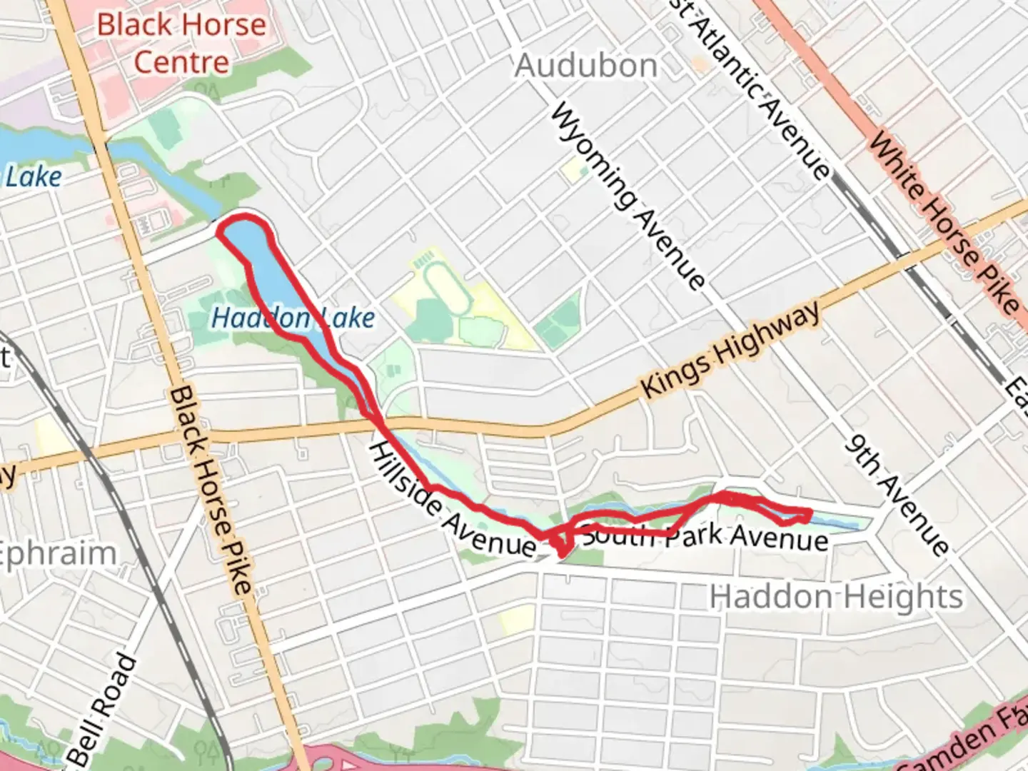 An image depicting the trail Haddon Lake and South Branch Newton Creek Loop and its surrounding area.