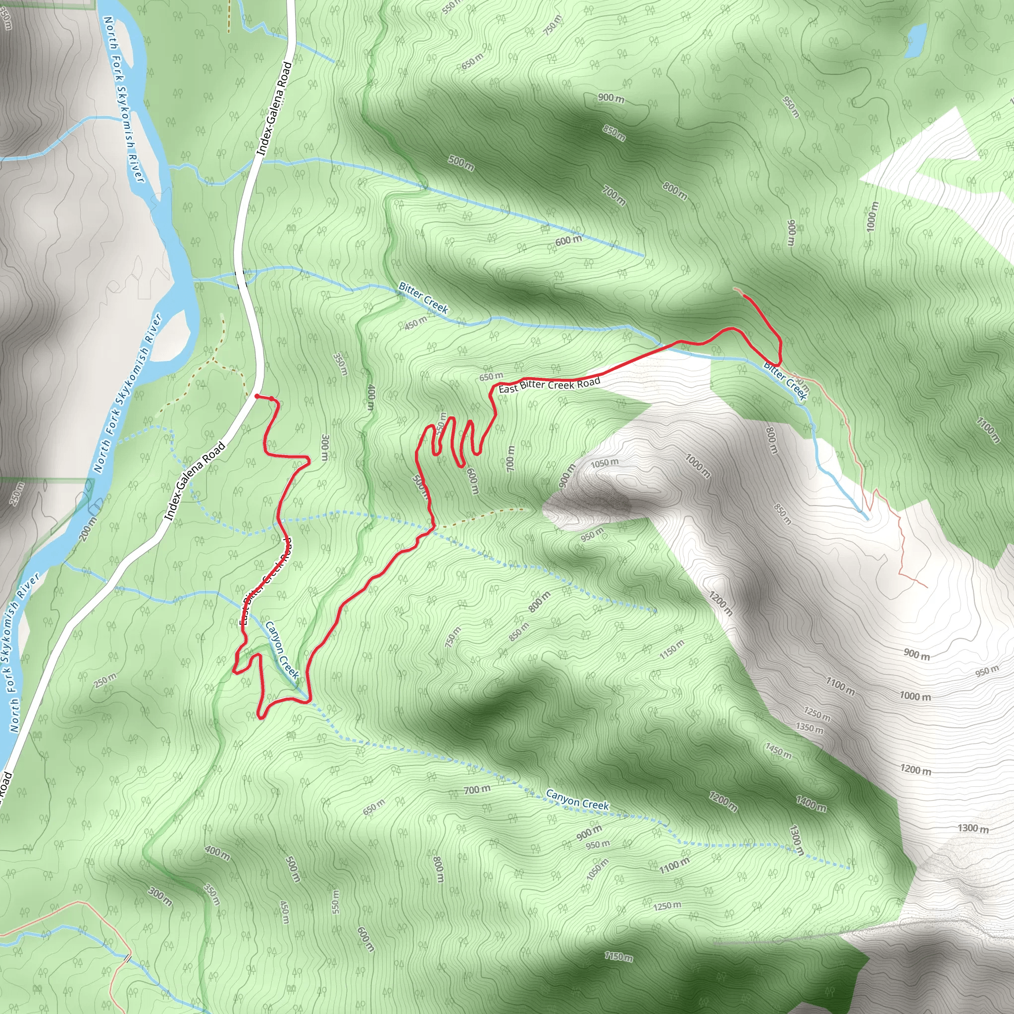 Bitter Creek Out and Back mobile static map
