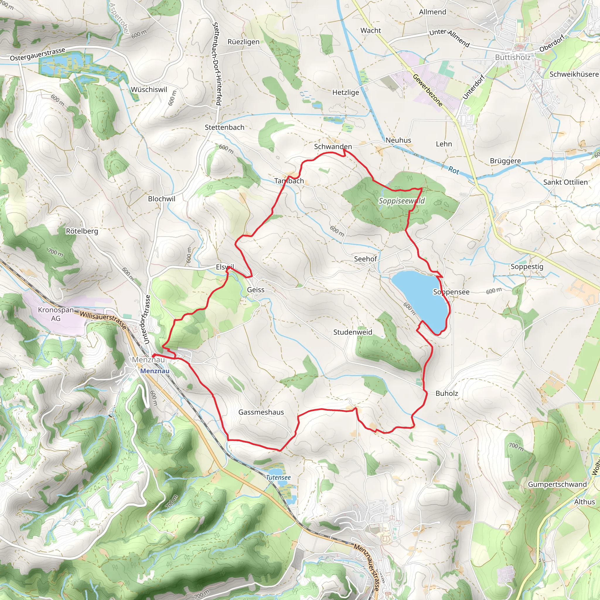 Rundwanderung Menznau - Soppisee mobile static map