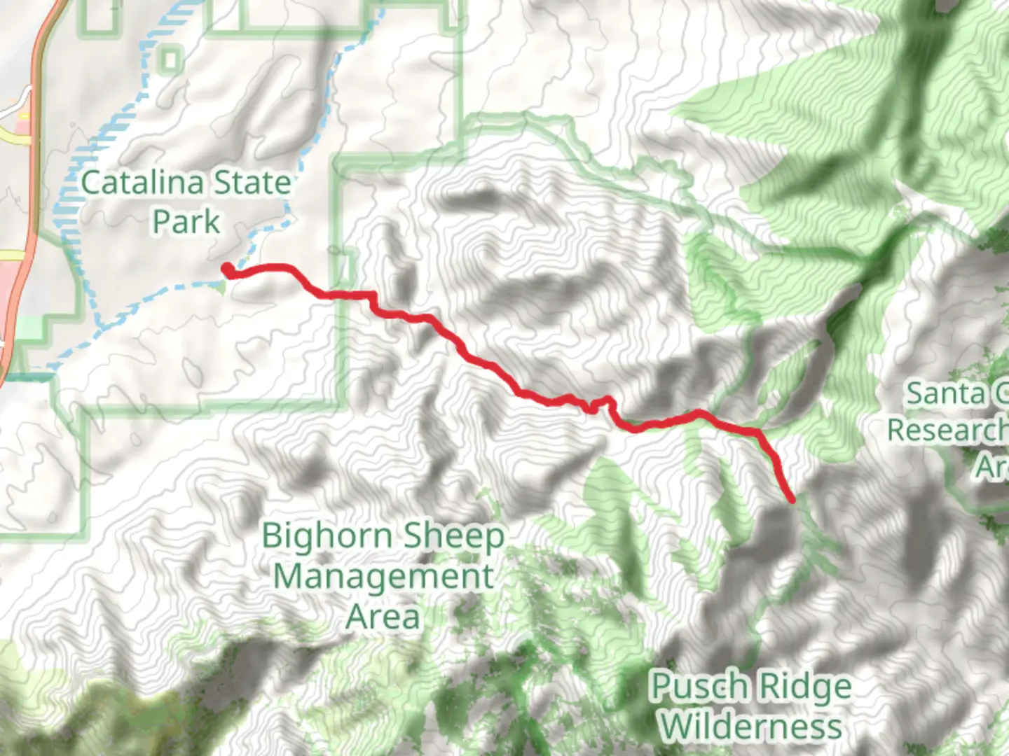 An image depicting the trail Romero Pass via Romero Canyon Trail and its surrounding area.