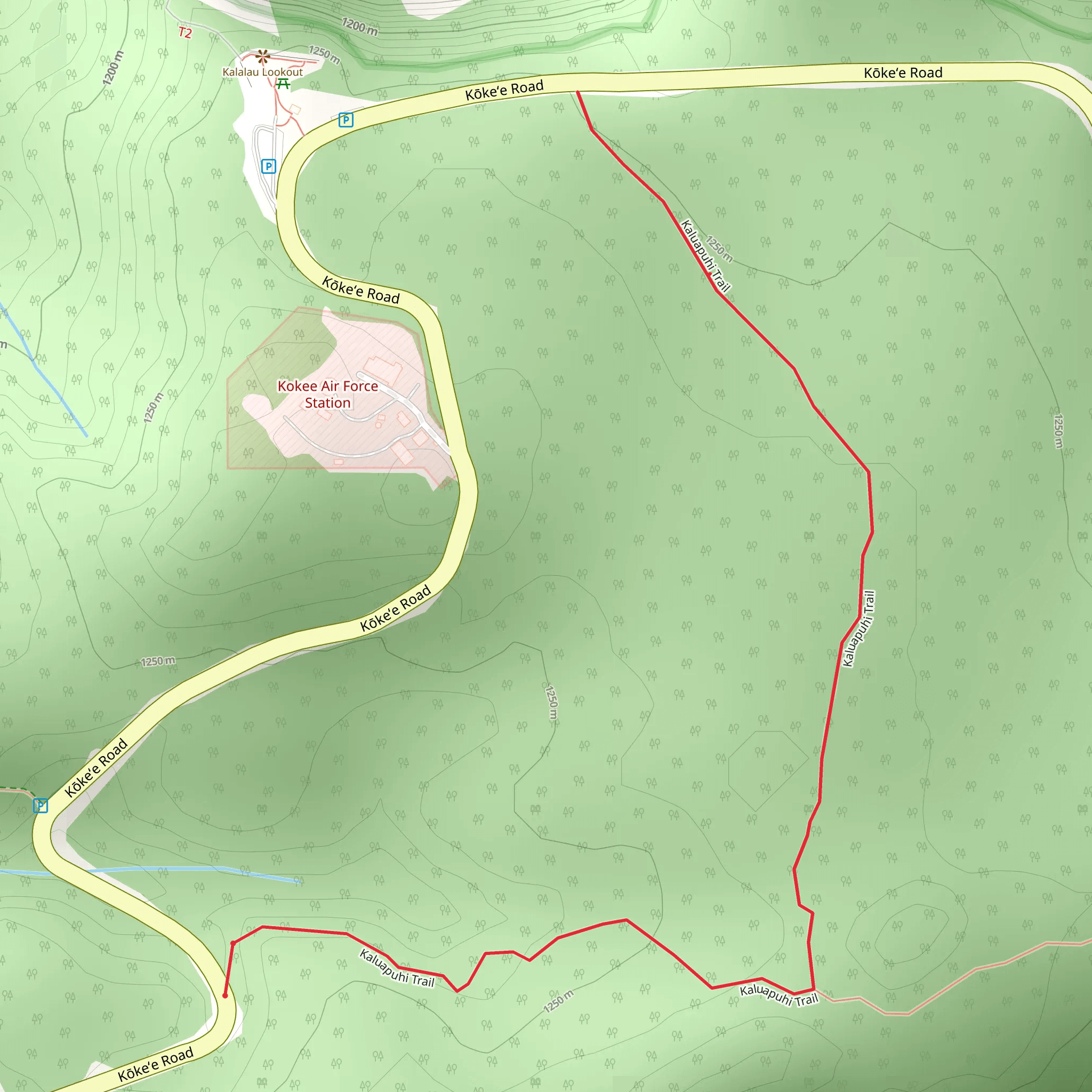 Kaluapuhi Trail mobile static map