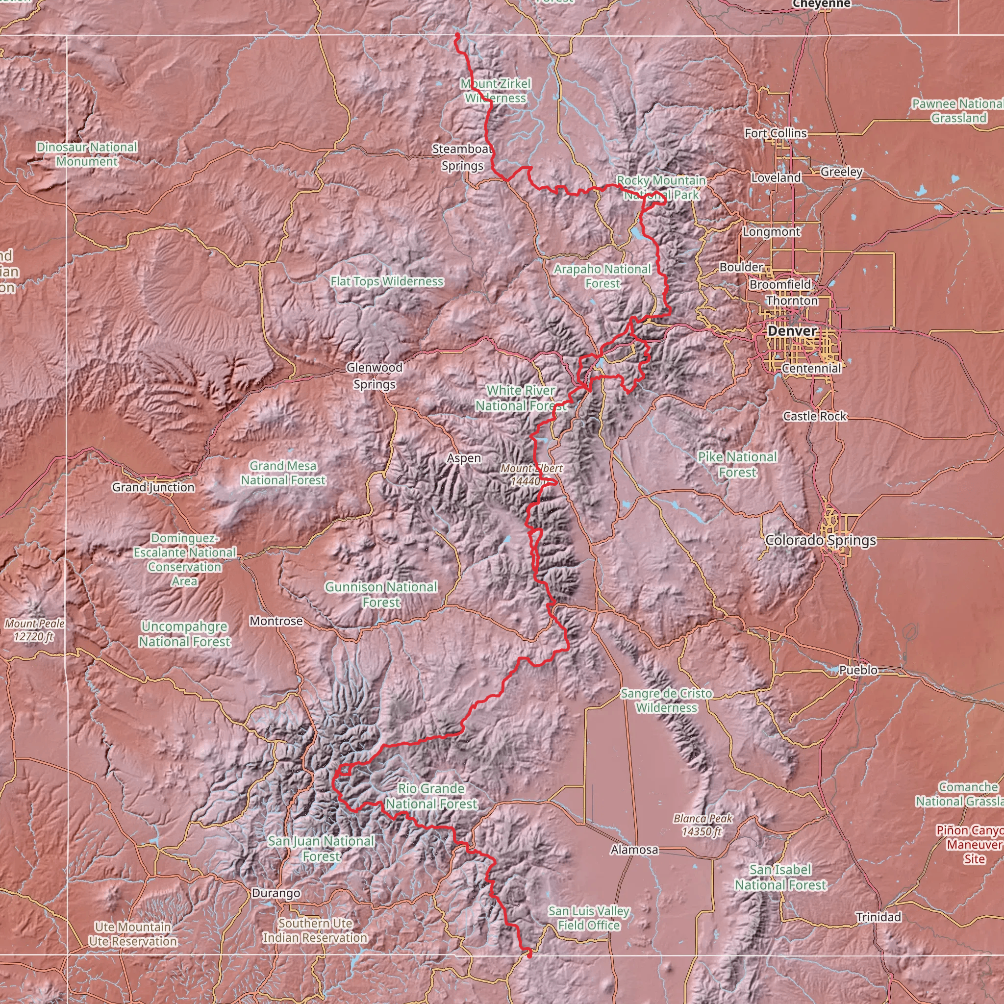 Continental Divide Trail - Colorado mobile static map