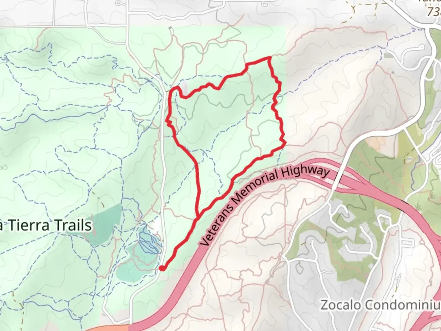 An image depicting the trail Camino de los Montoyas Loop and its surrounding area.