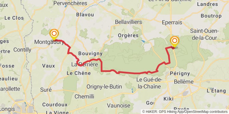 GR 22 - De Paris Au Mont Saint Michel stage 15 Map