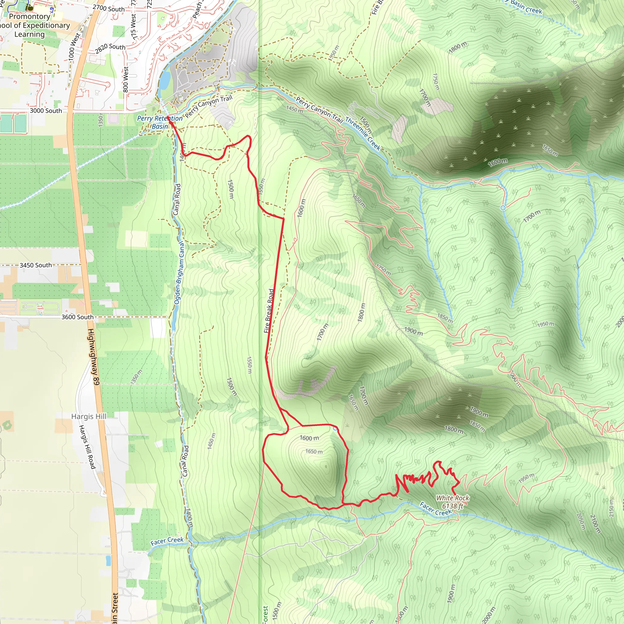 White Rock Loop Trail mobile static map