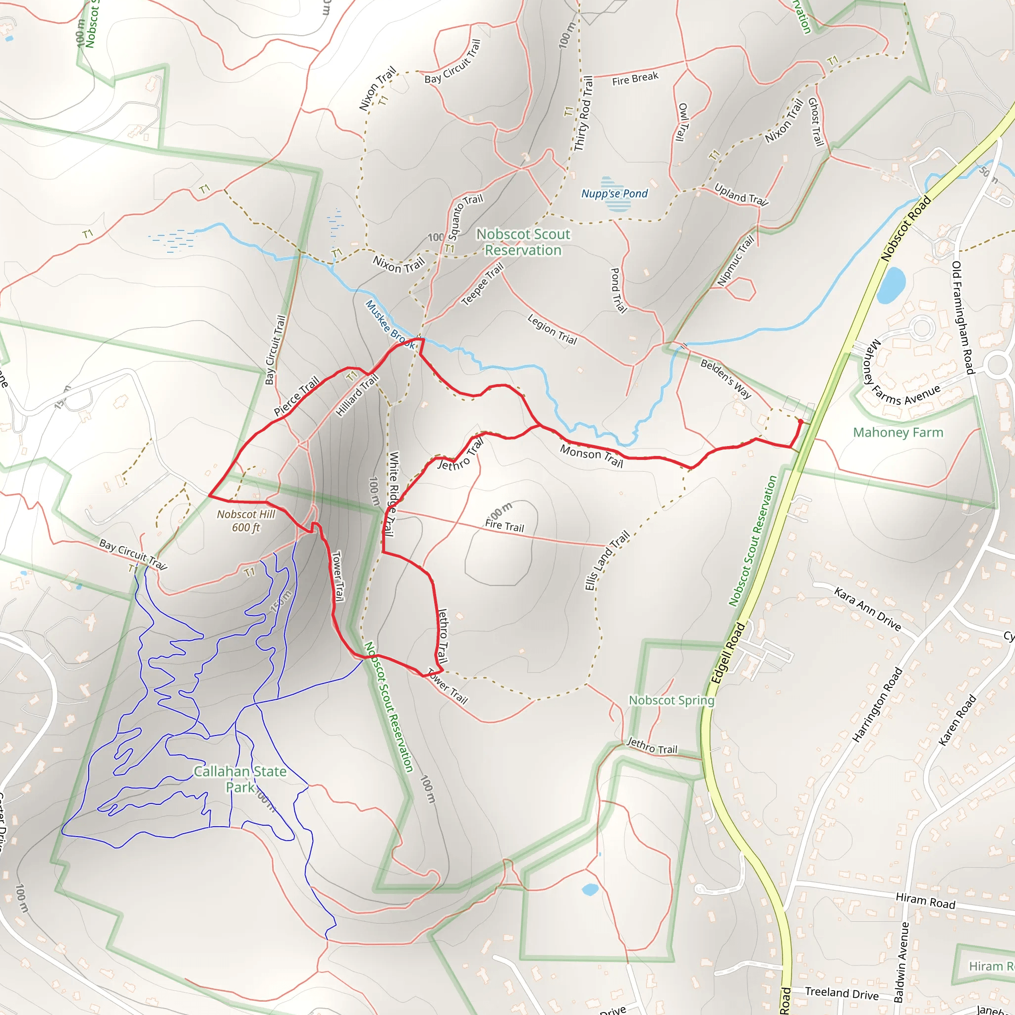 Nobscot Hill Loop Trail mobile static map