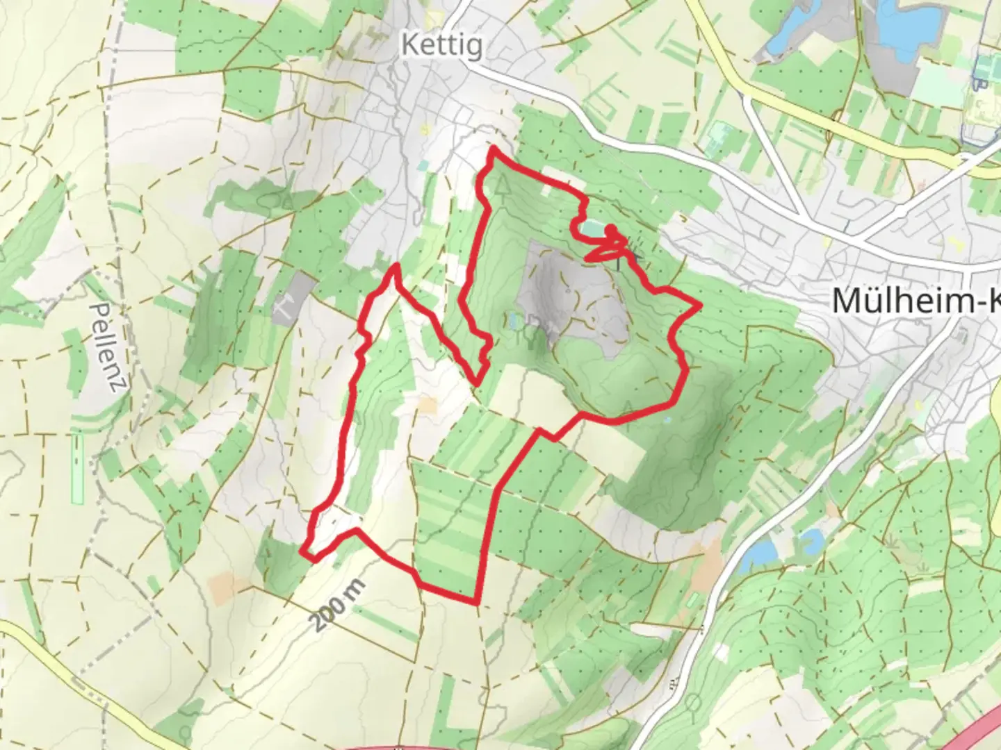 An image depicting the trail Traumpfad Streuobstwiesen Weg and its surrounding area.