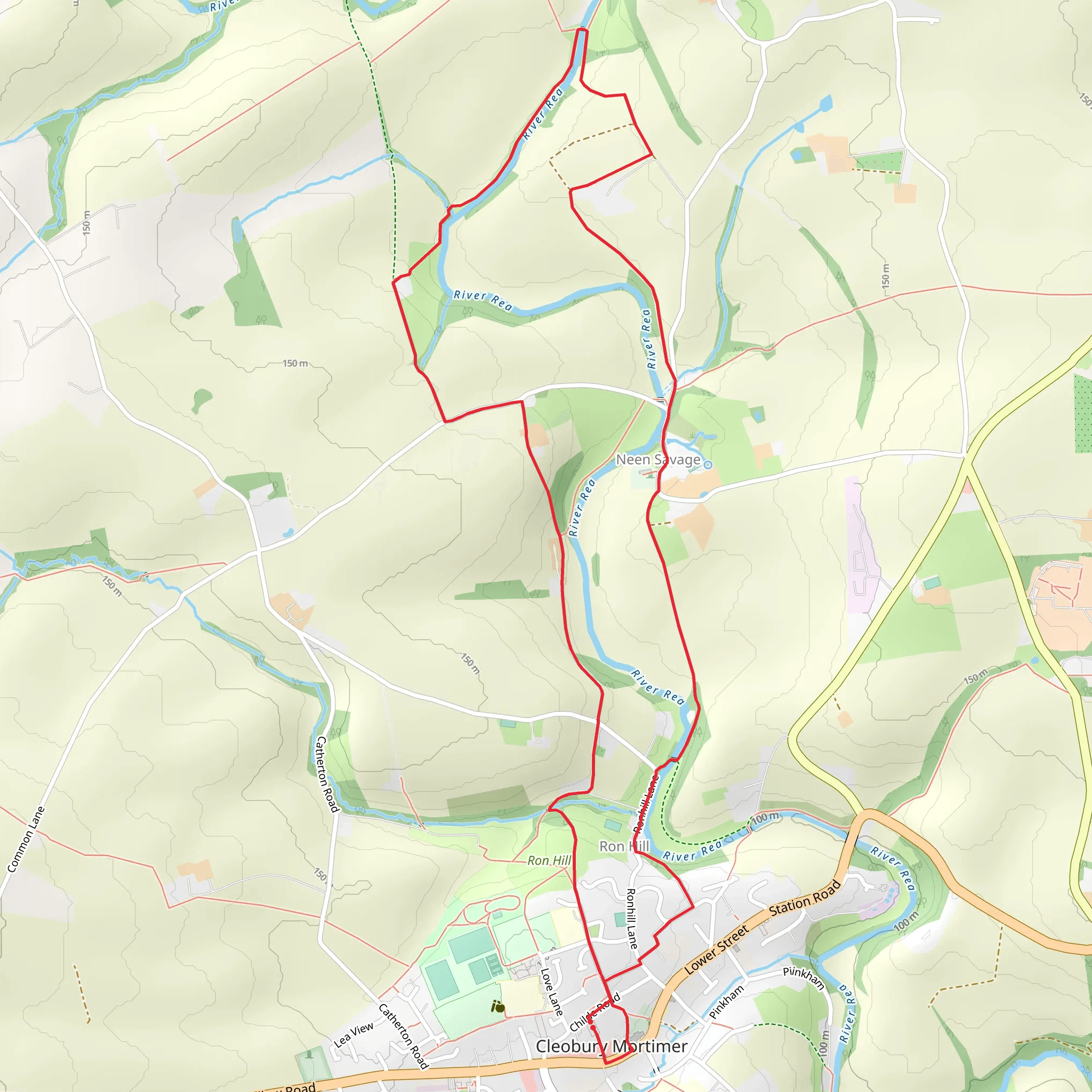 Cleobury Mortimer and Neen Savage Loop mobile static map