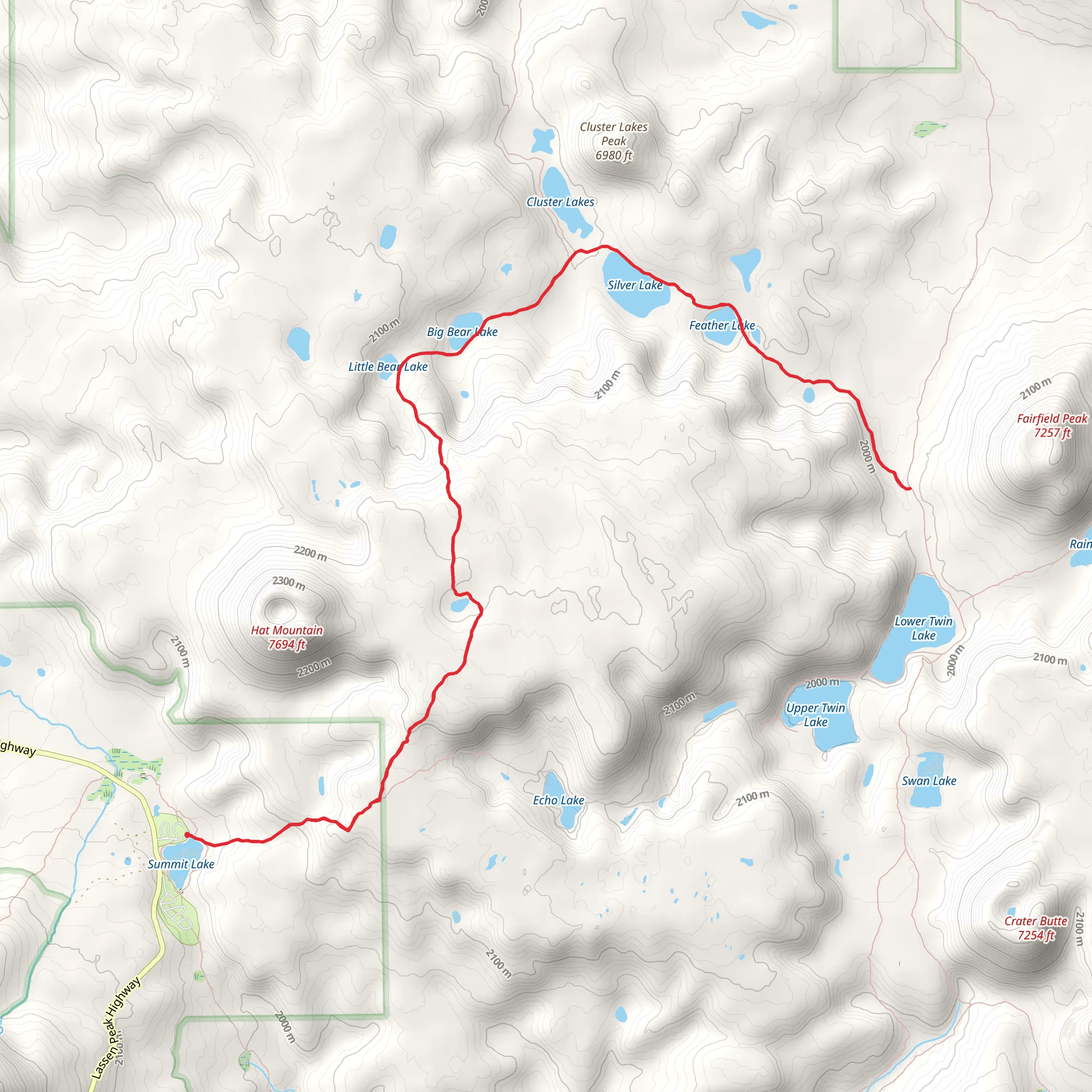 Bear Lakes Trail mobile static map