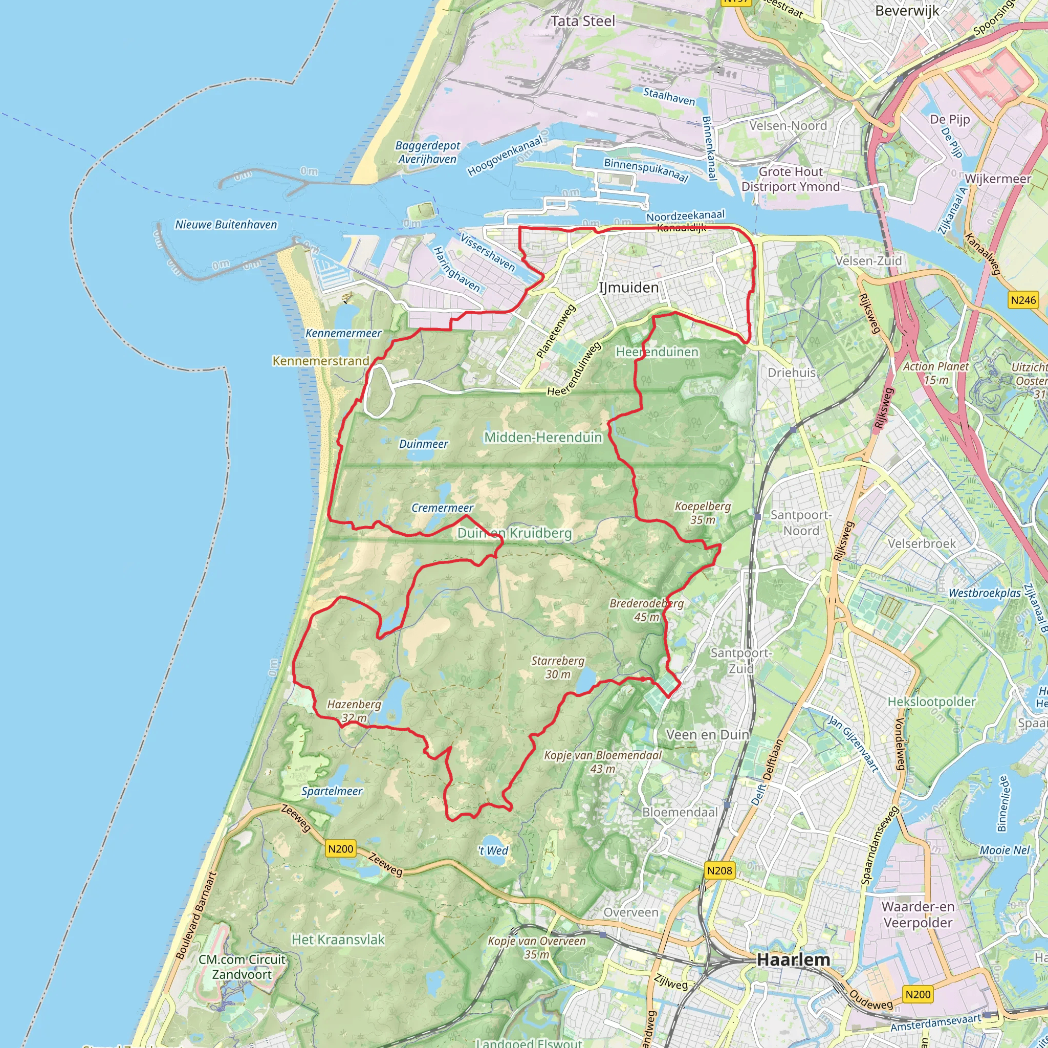 Vogelmeer, Zuidervlak, Heerenduinen and Oosterplas Loop mobile static map