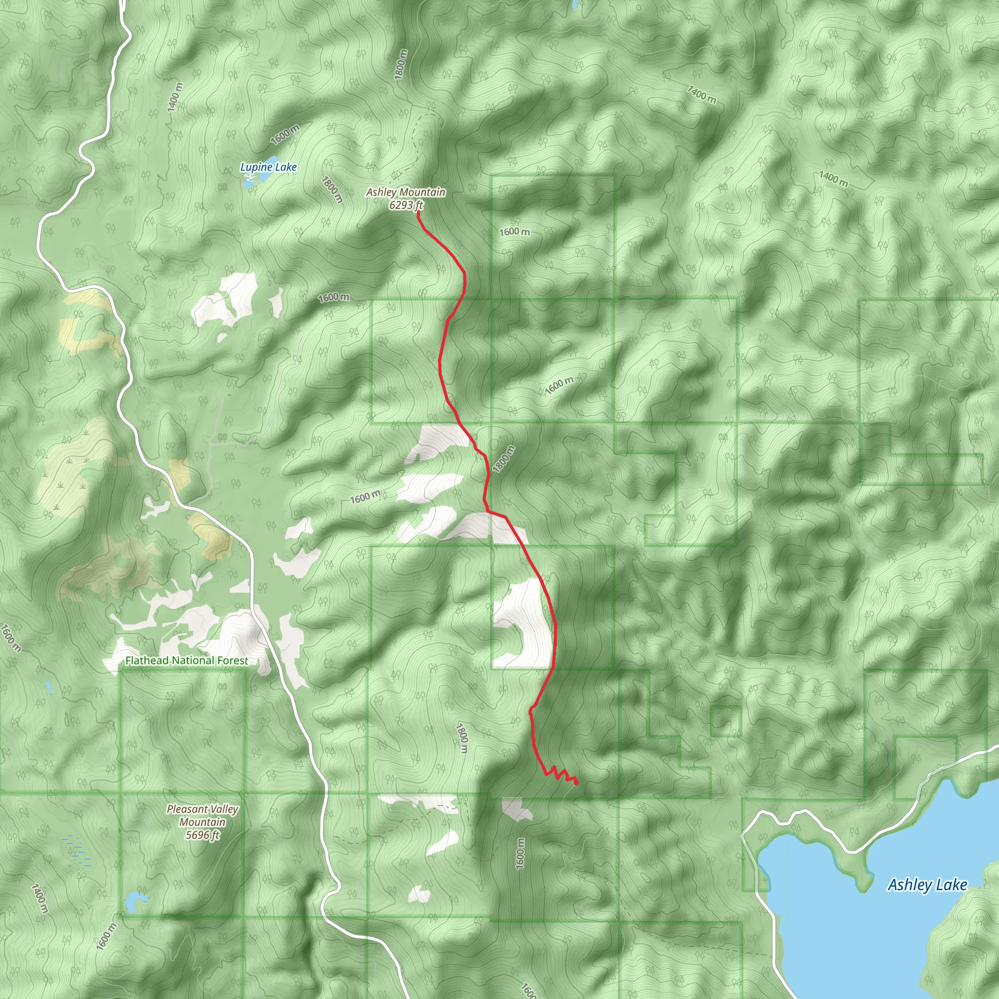 Ashley Divide Trail mobile static map