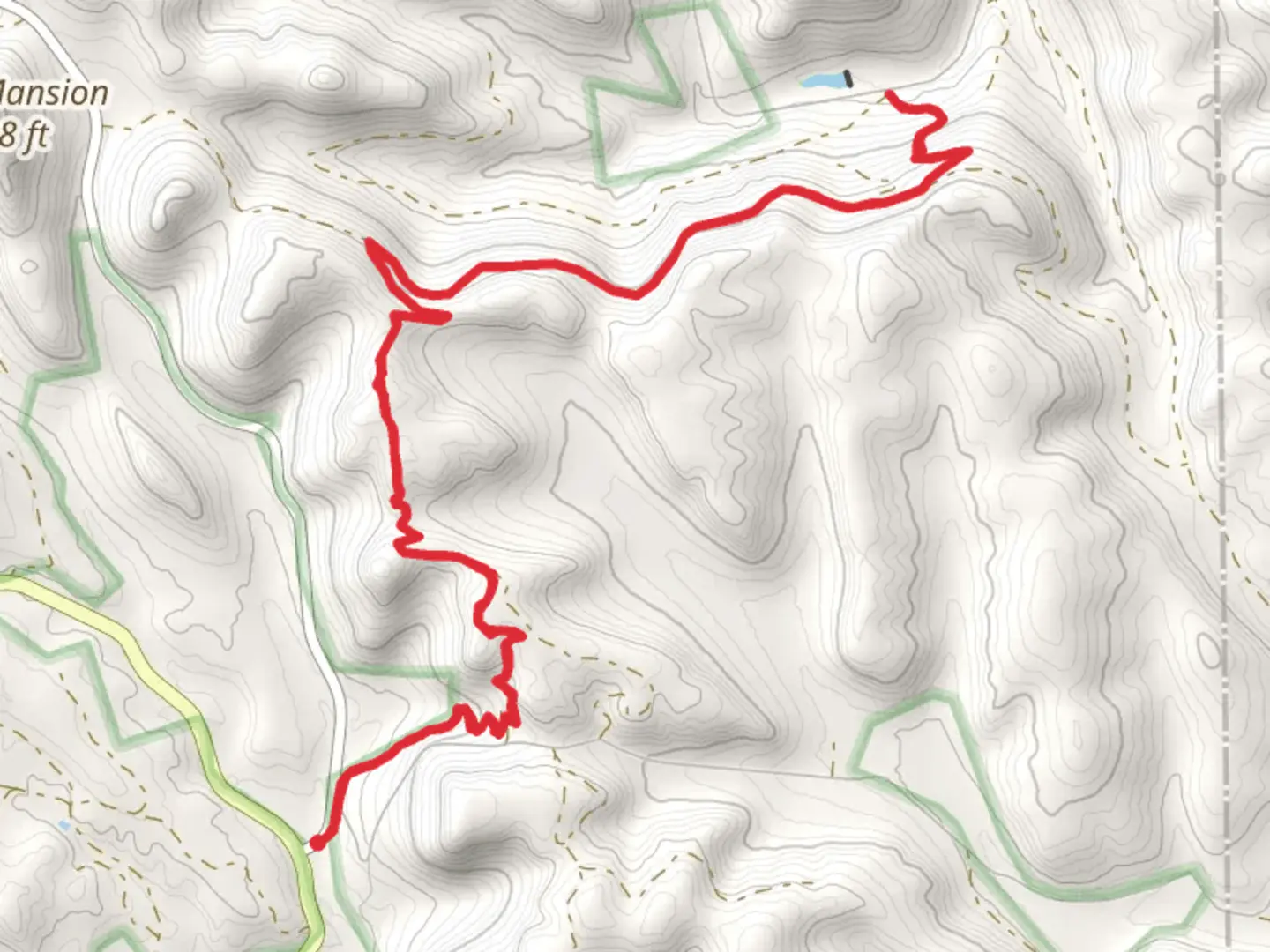 An image depicting the trail Centennial Trail from Vanocker Canyon Road and its surrounding area.