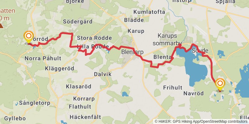 Skåneleden Trail stage 25 Map