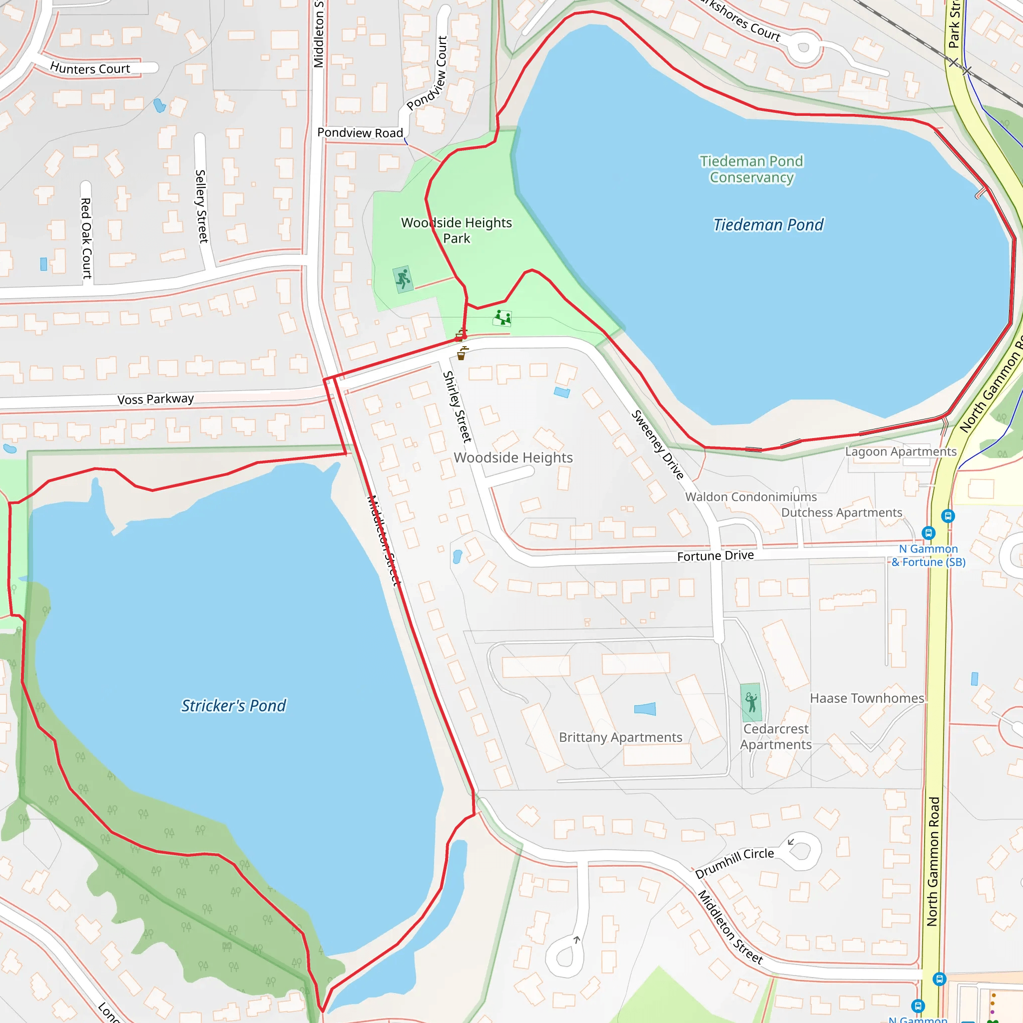 Tiedeman Pond and Sticker's Pond Loop mobile static map