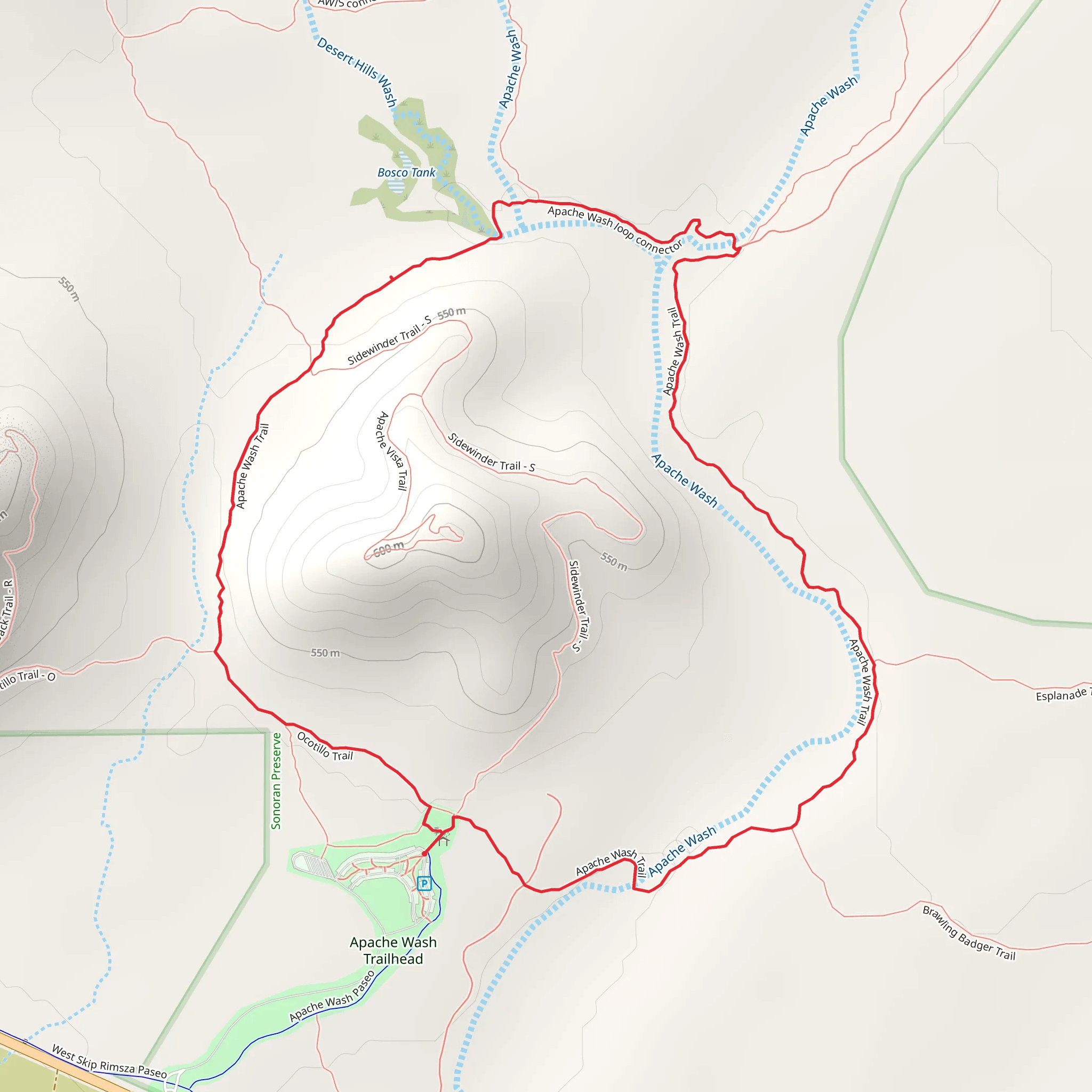 Apache Wash Loop Trail mobile static map