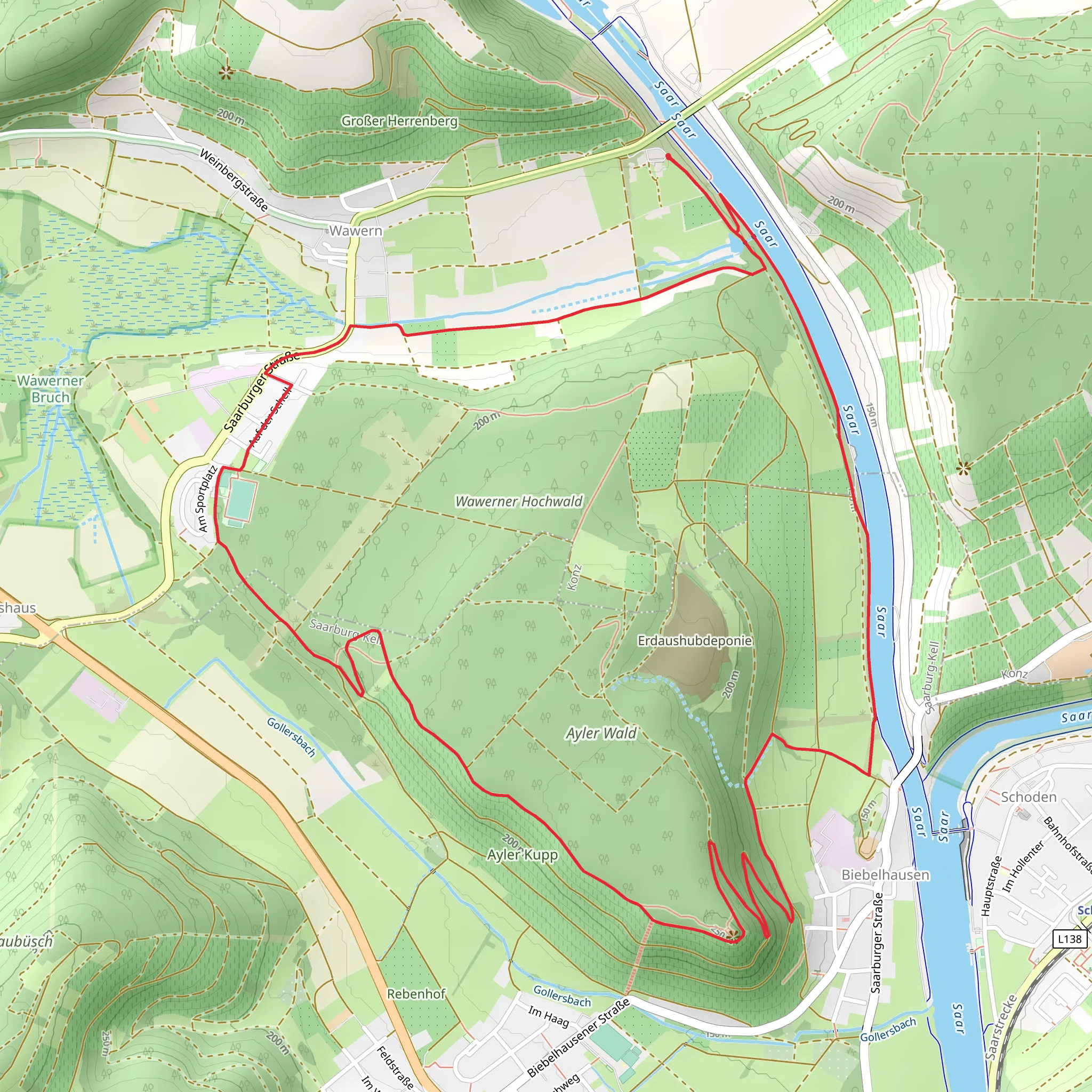 Ayler Kupp via Saarweinwanderweg mobile static map