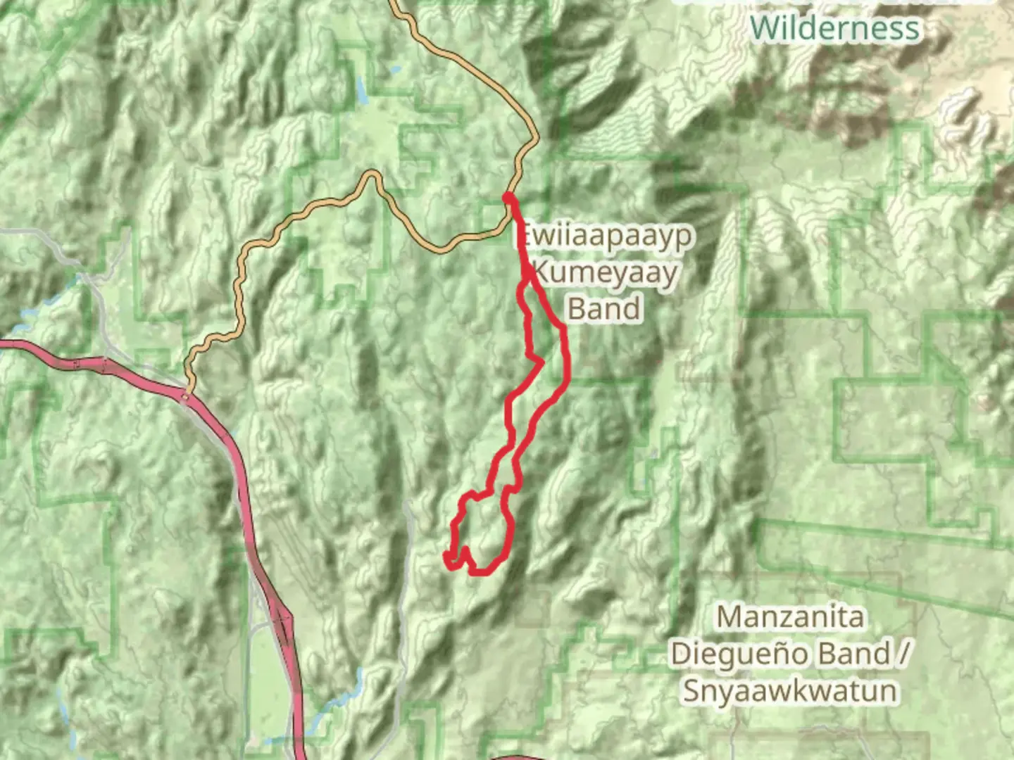 An image depicting the trail Long Canyon Creek and PCT Loop and its surrounding area.