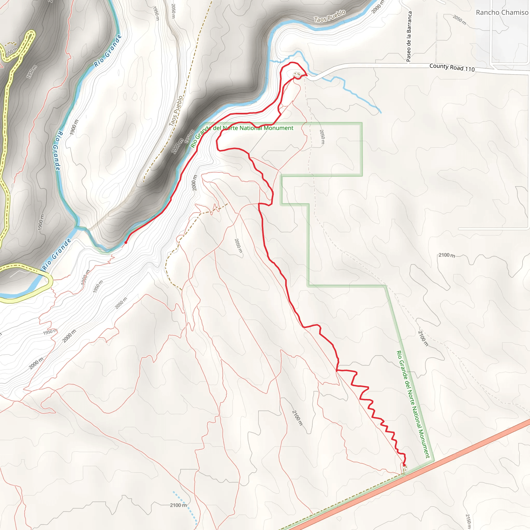 The Slide via Rift Valley Trail mobile static map