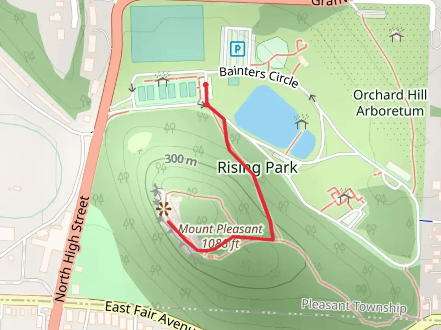 An image depicting the trail Mount Pleasant and its surrounding area.
