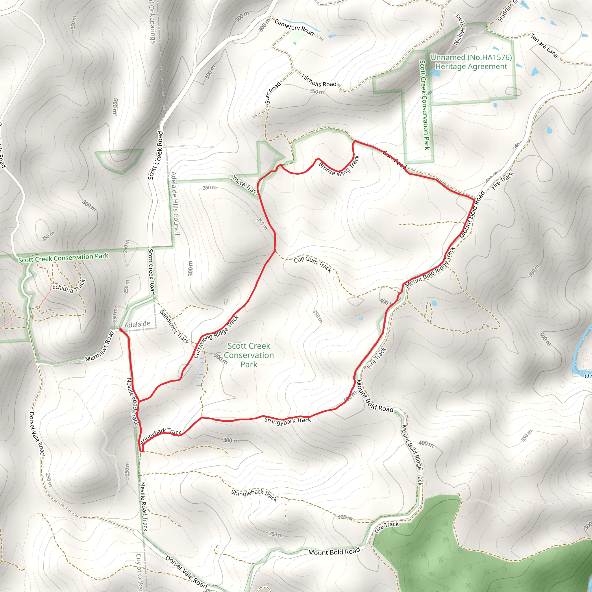 Eastern Loop Walk - Scott Creek Conservation Park mobile static map
