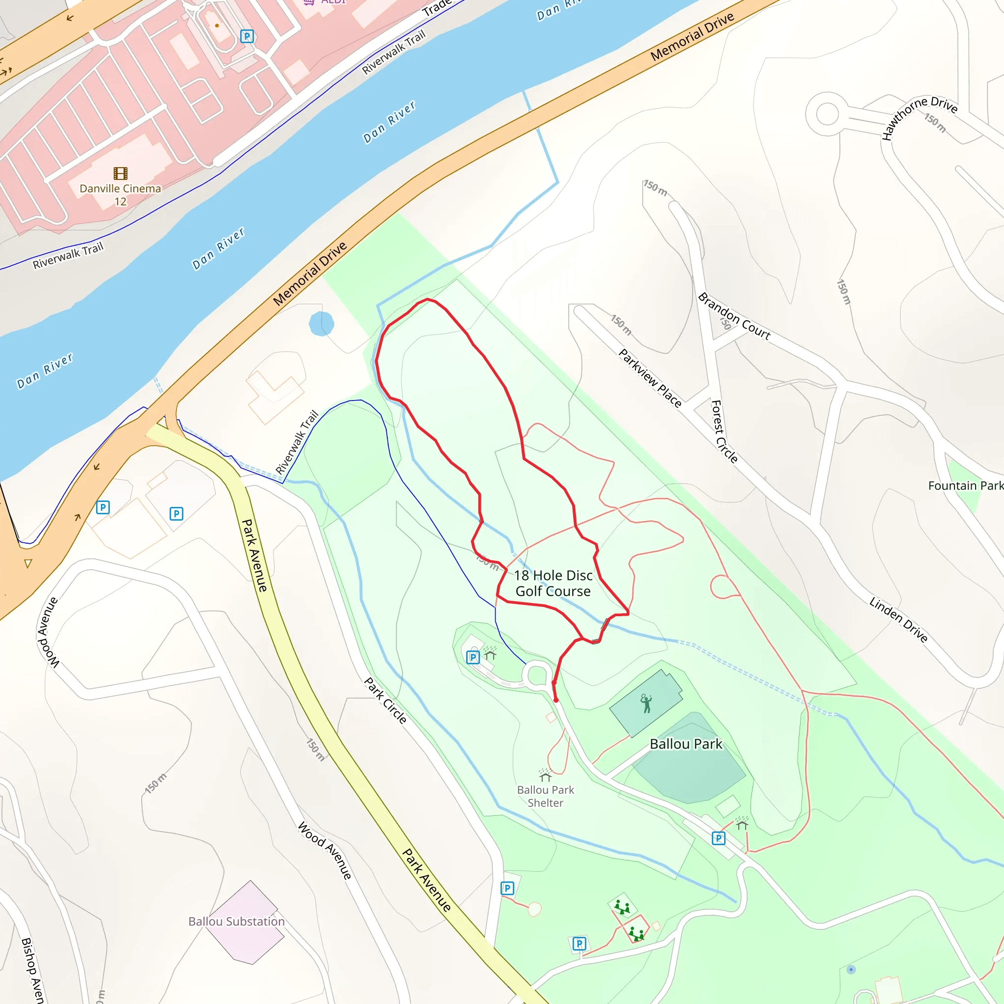 Ballou Park Nature Loop Trail mobile static map