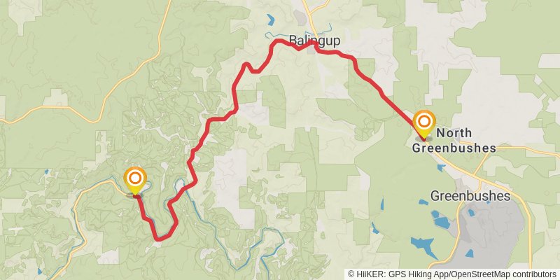 Blackwood River Track stage 2 Map
