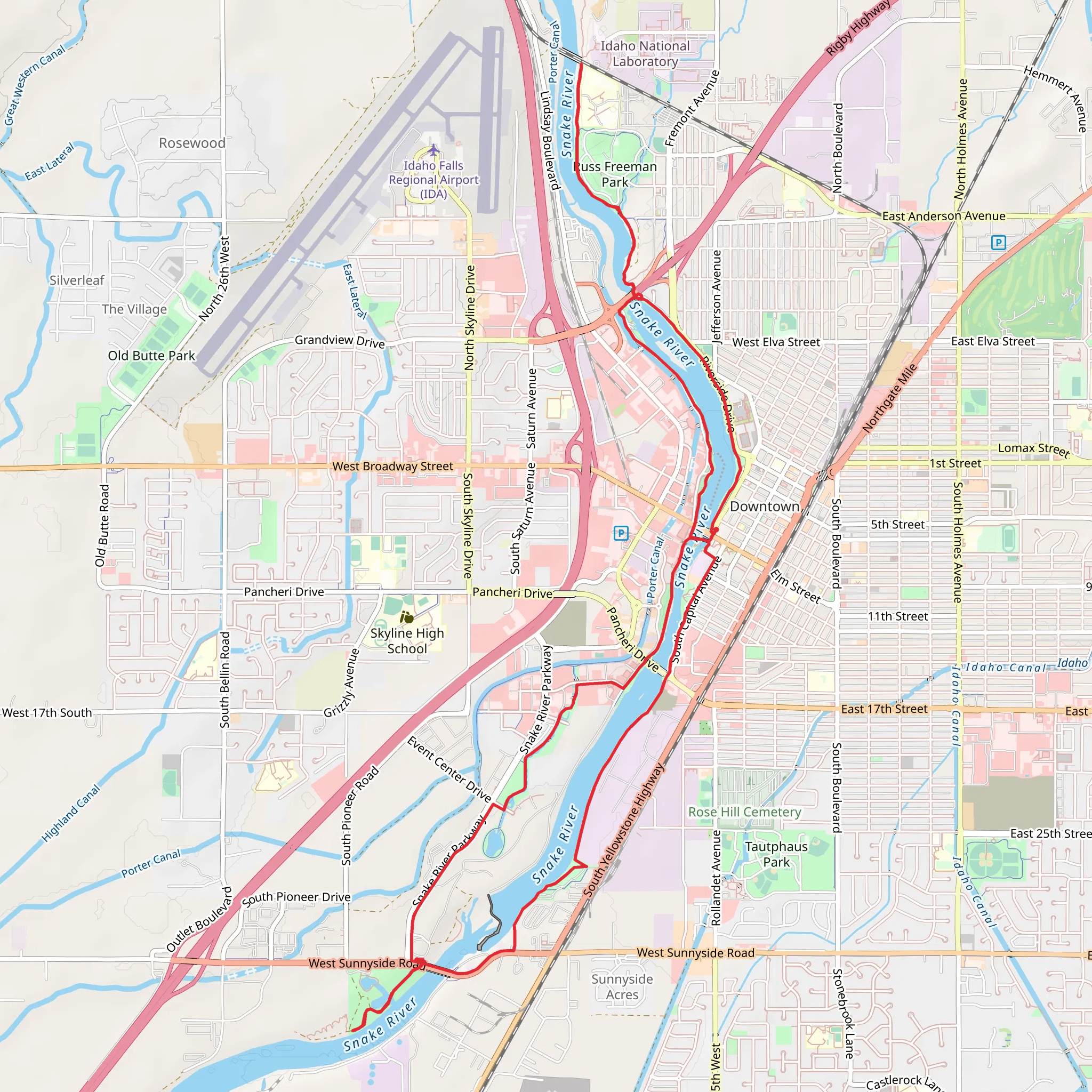 Snake River Landing Loop Trail mobile static map