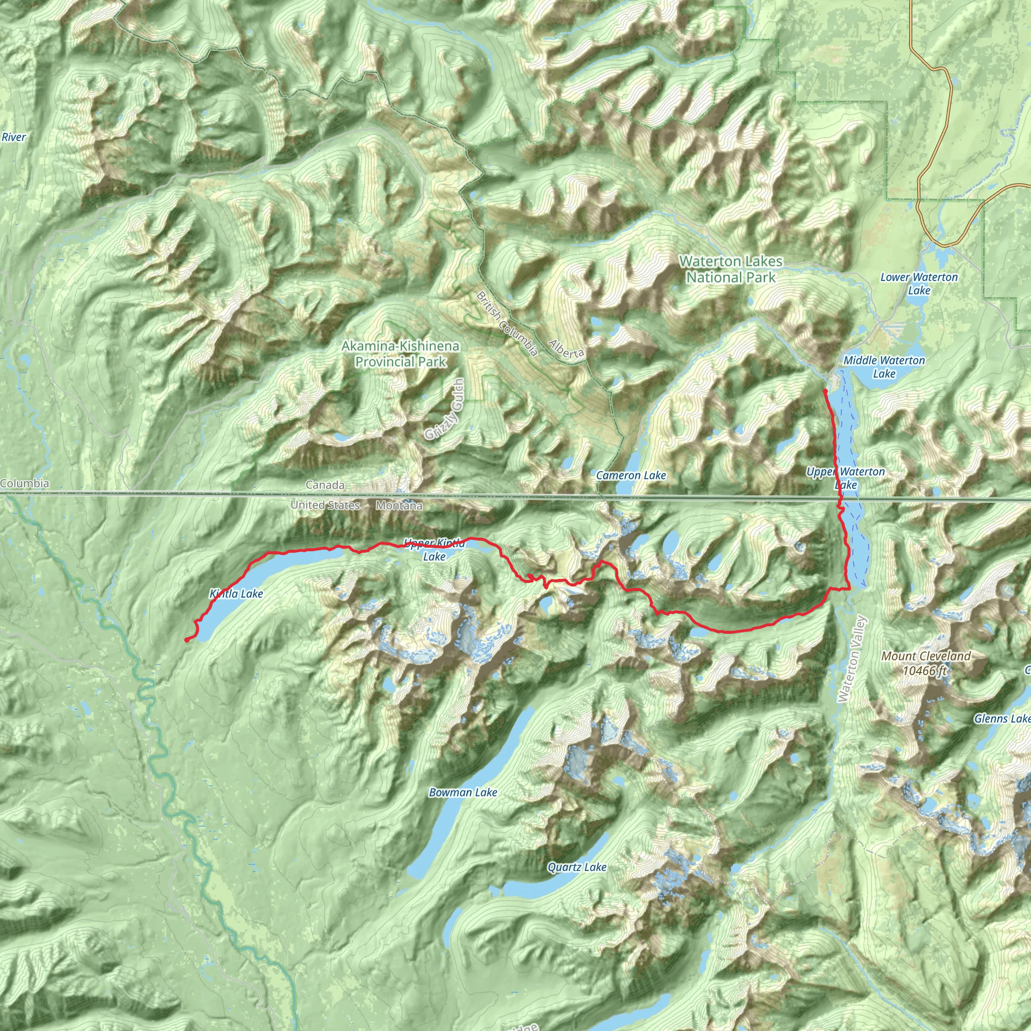 Boulder Pass Trail via GDT mobile static map