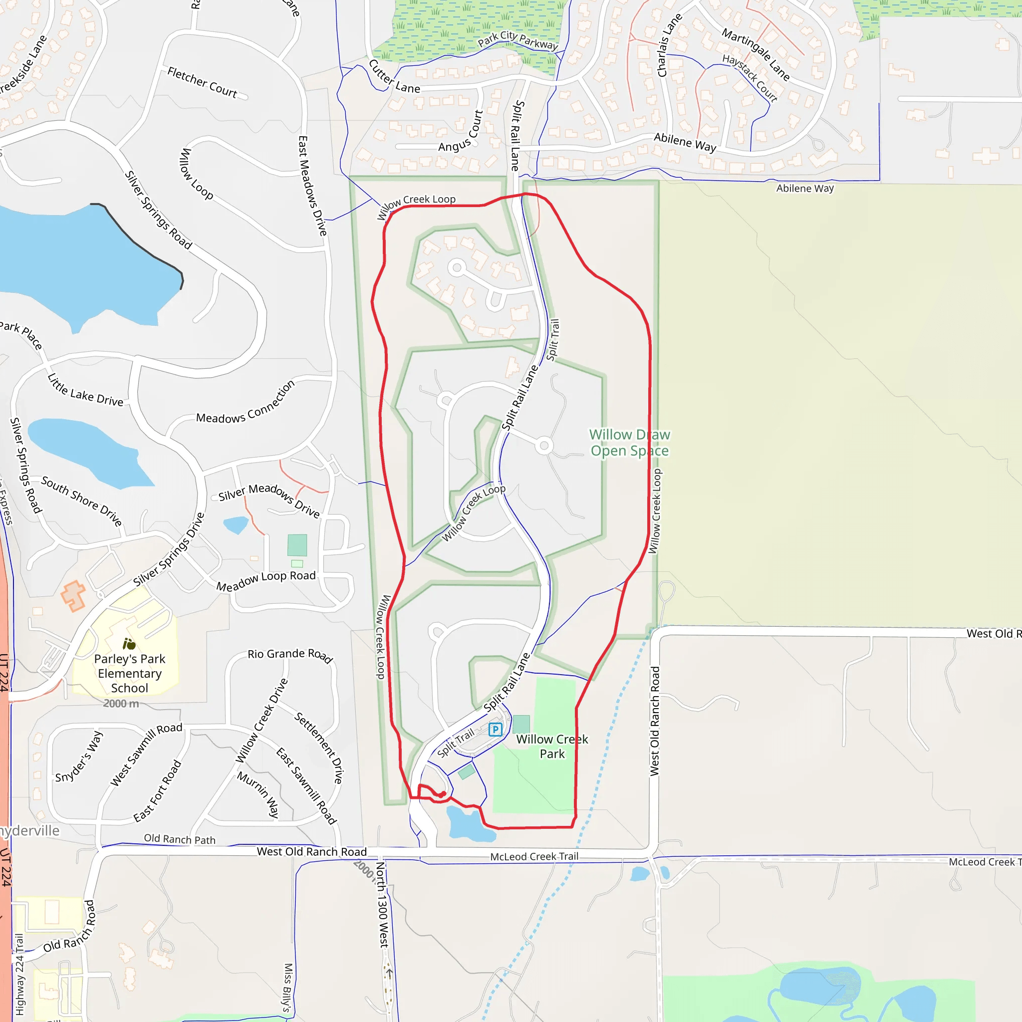 Willow Creek Loop Trail mobile static map