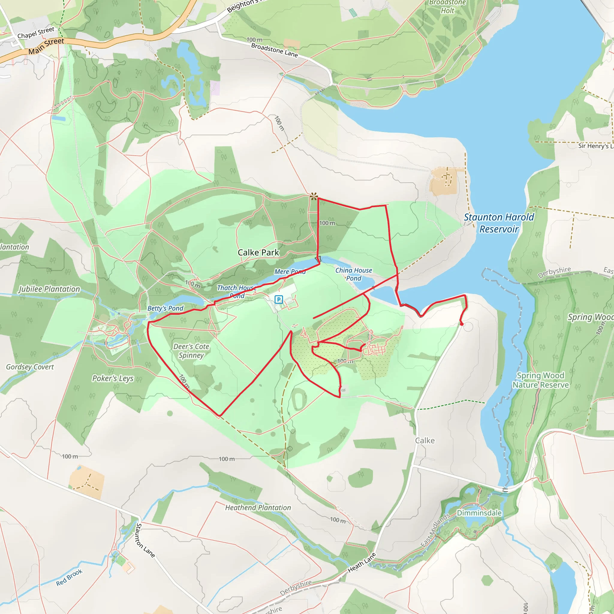 Calke Park and Calke Abbey mobile static map