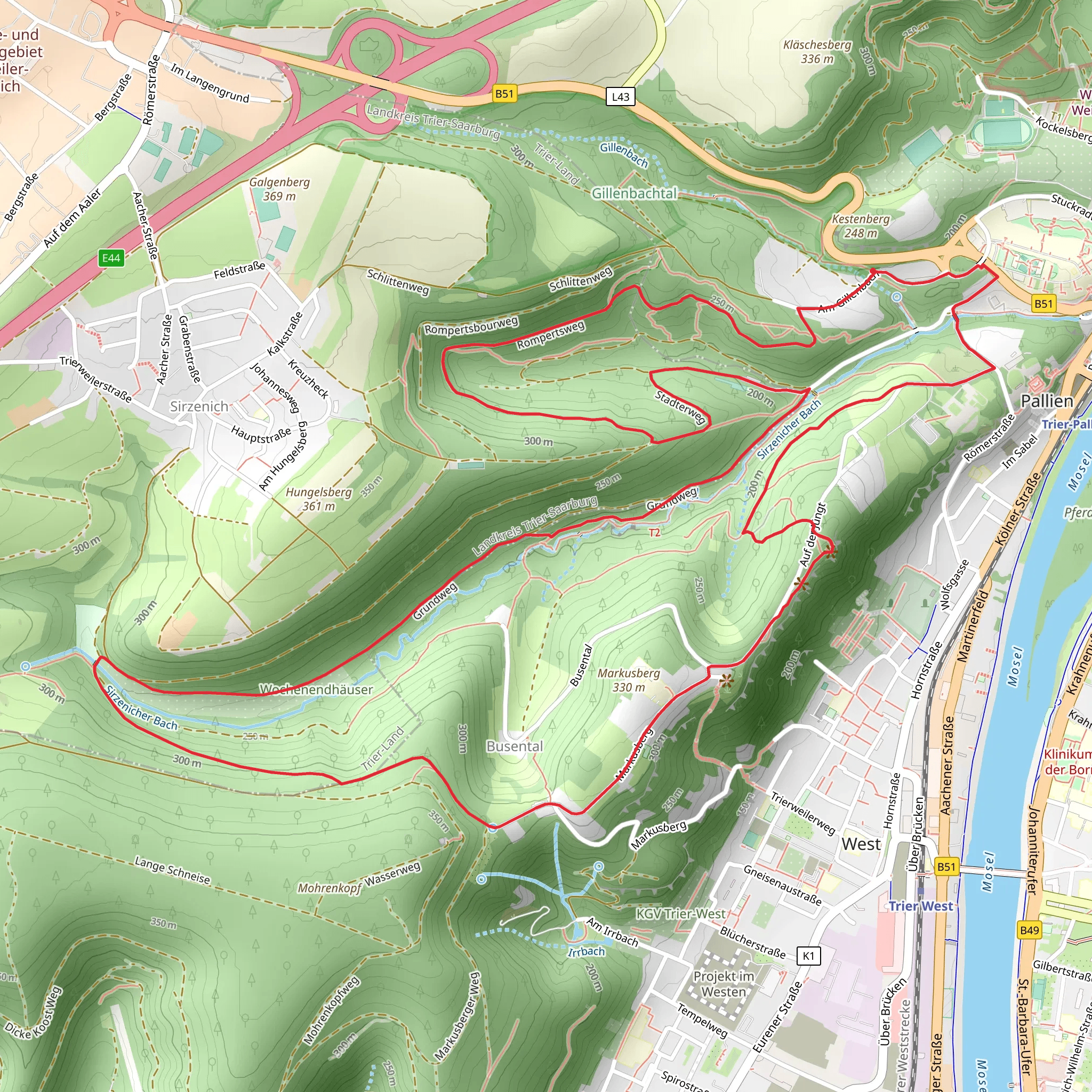 Rompertsweg and Grundweg Loop mobile static map