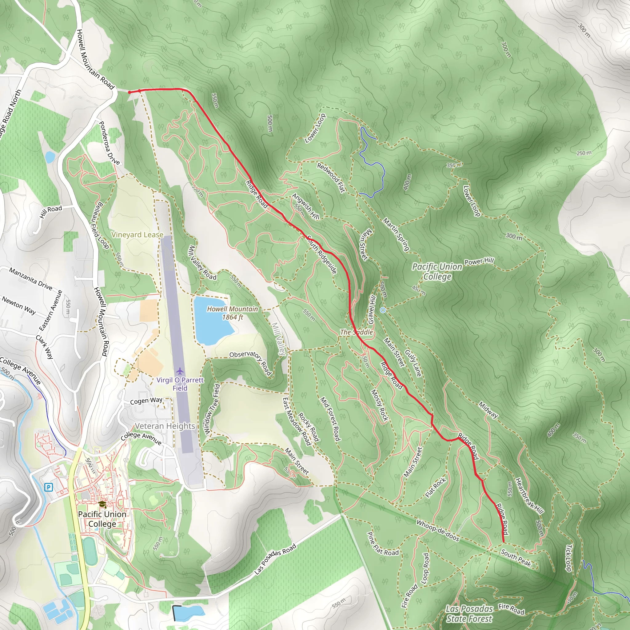 The Saddle via Bay Area Ridge Trail - 01 - North Bay mobile static map