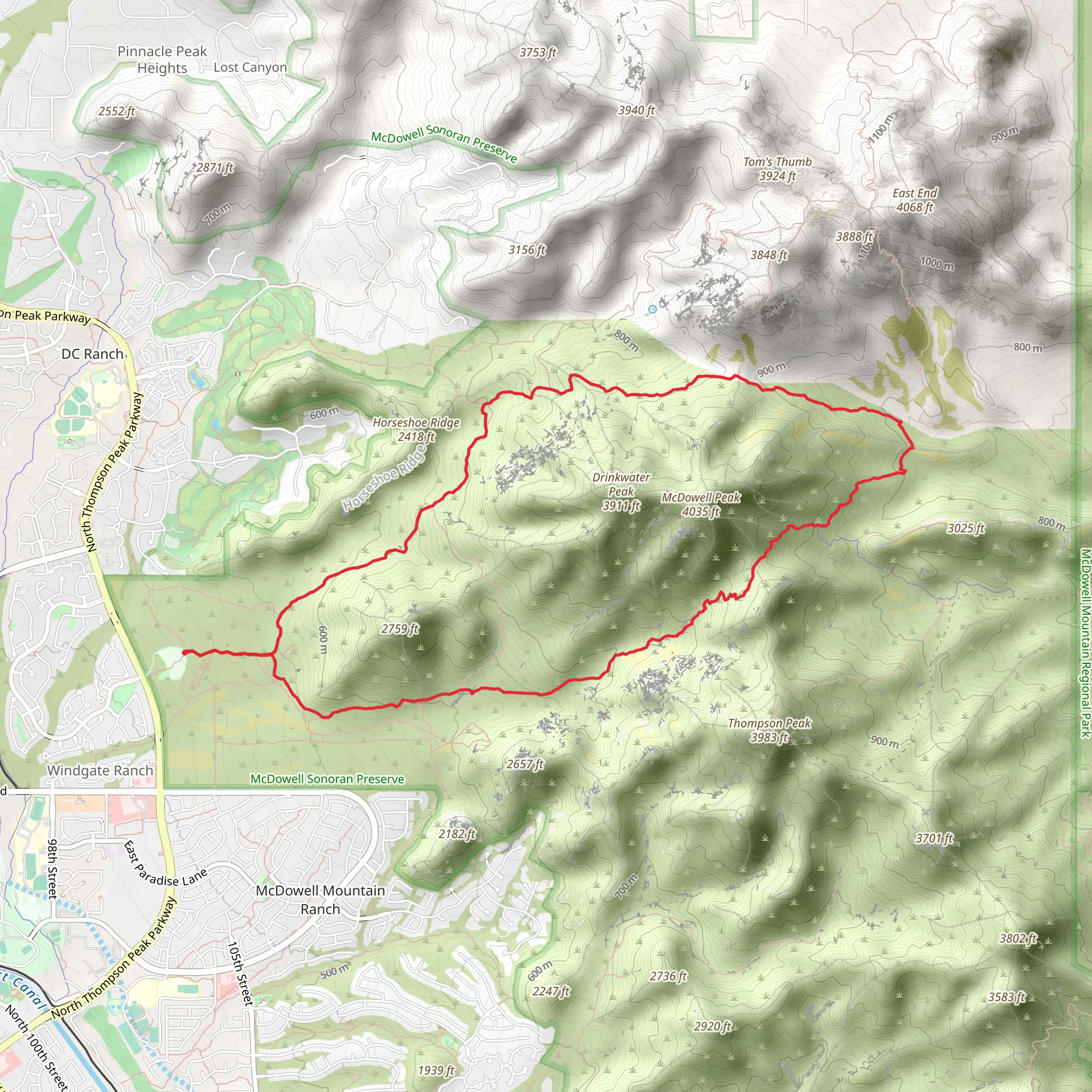 Gateway, Bell Pass and Windgate Pass Loop Trail mobile static map