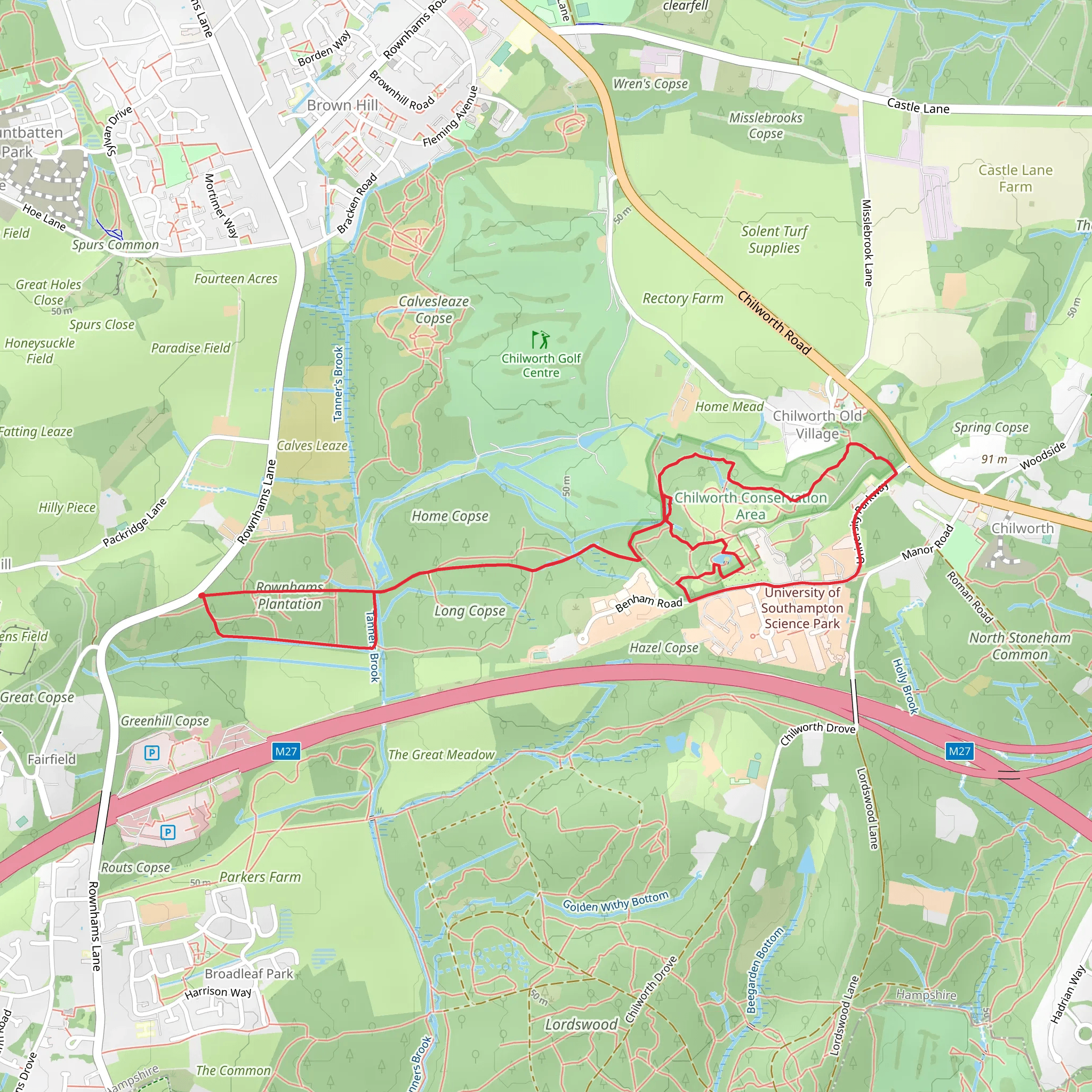 Rownhams Plantation and Buxey Wood mobile static map