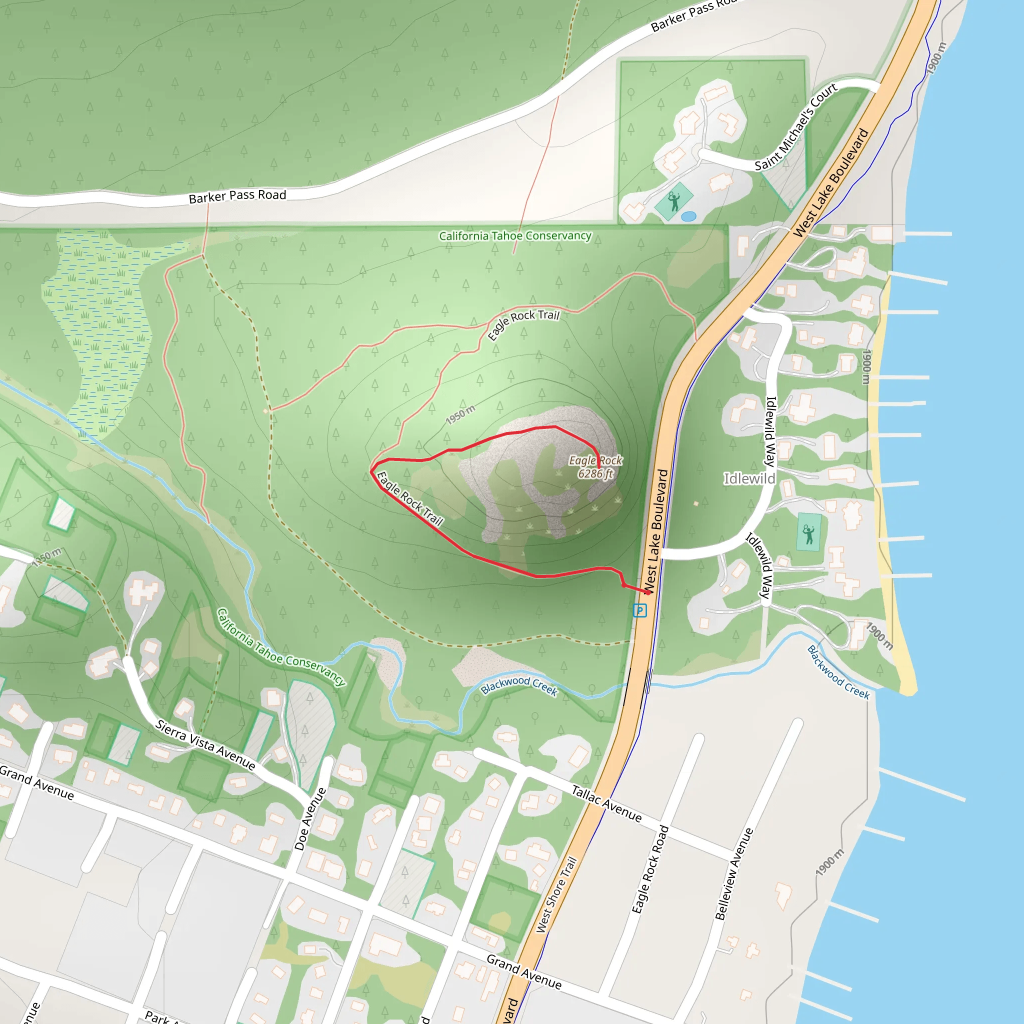 Eagle Rock Trail Out and Back mobile static map
