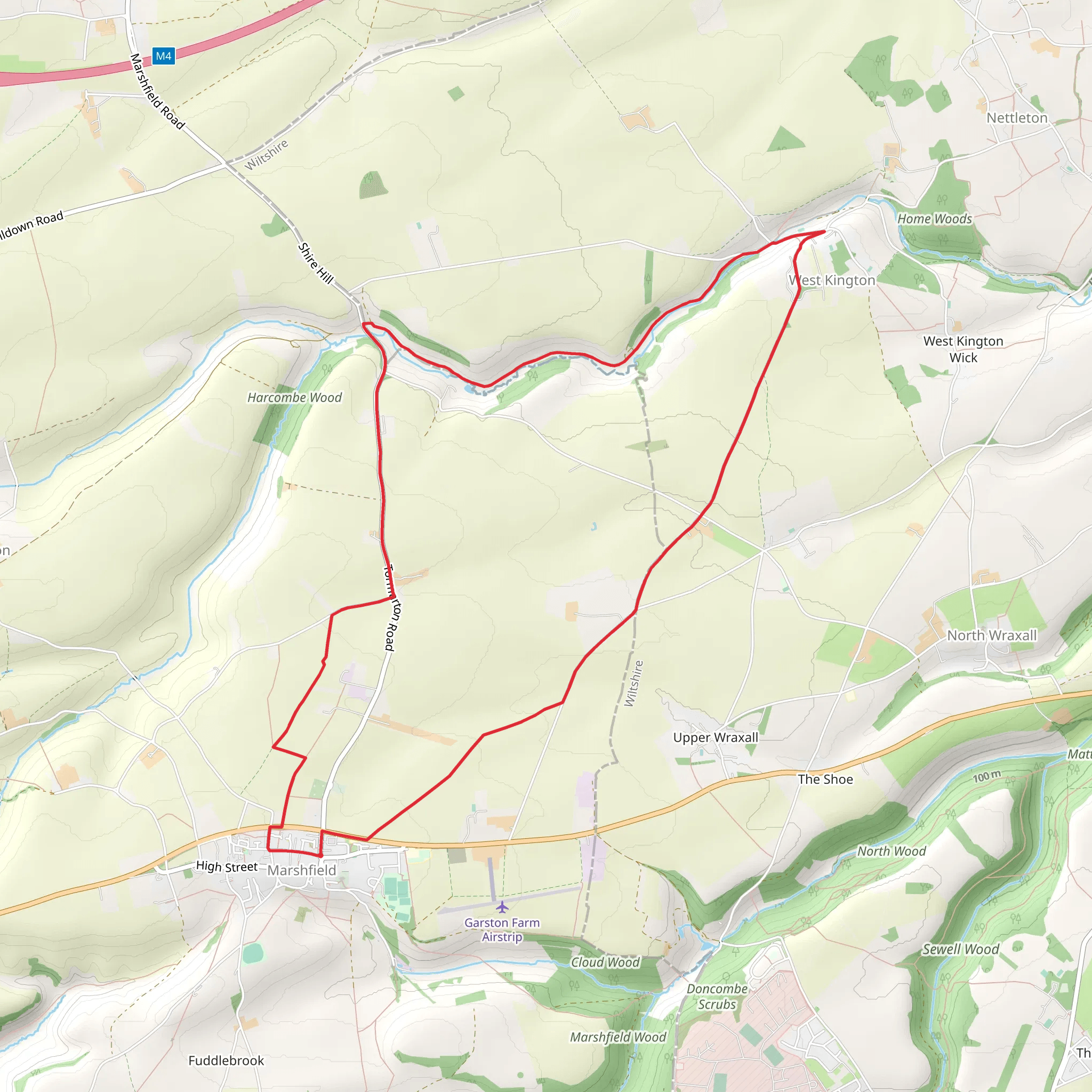 Marshfield - West Kington Loop mobile static map