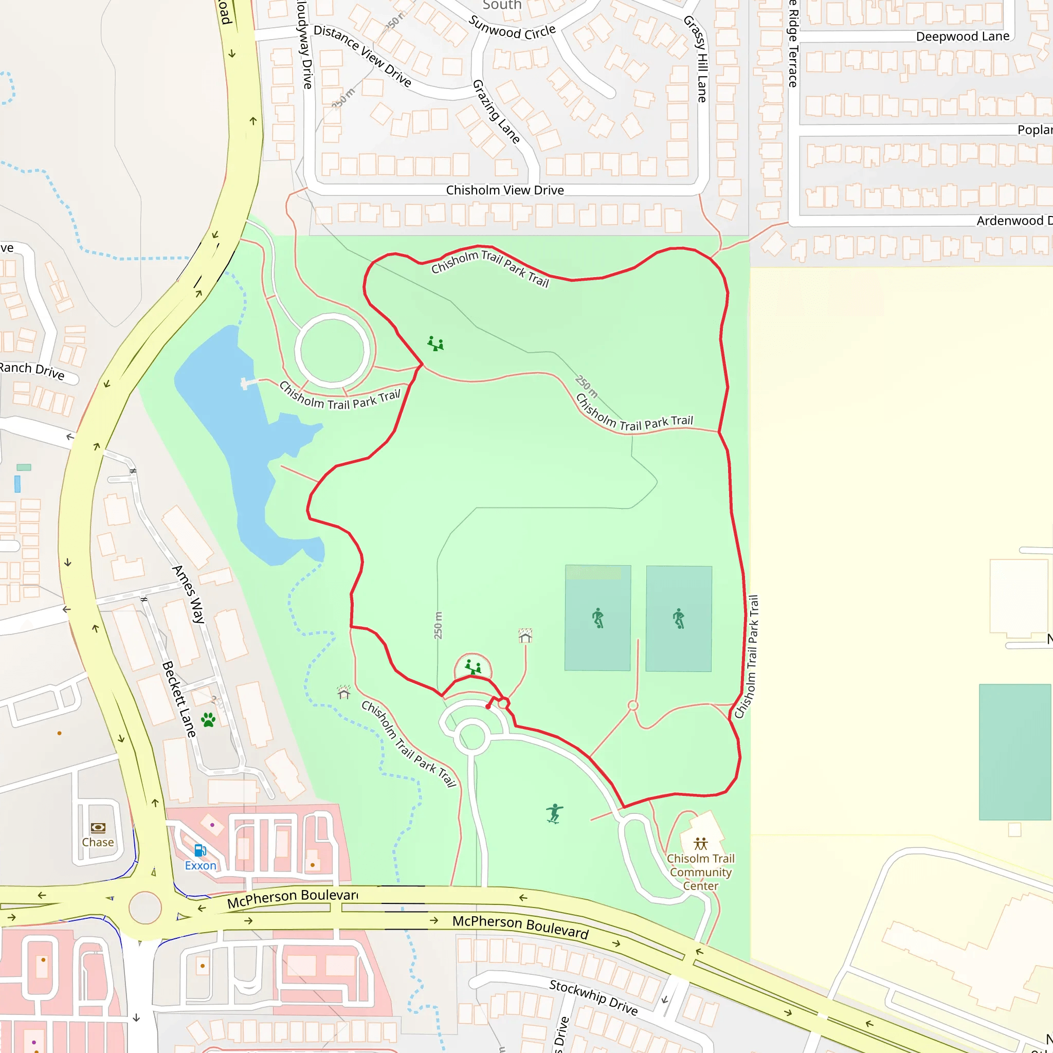 Chisholm Park Loop Trail mobile static map